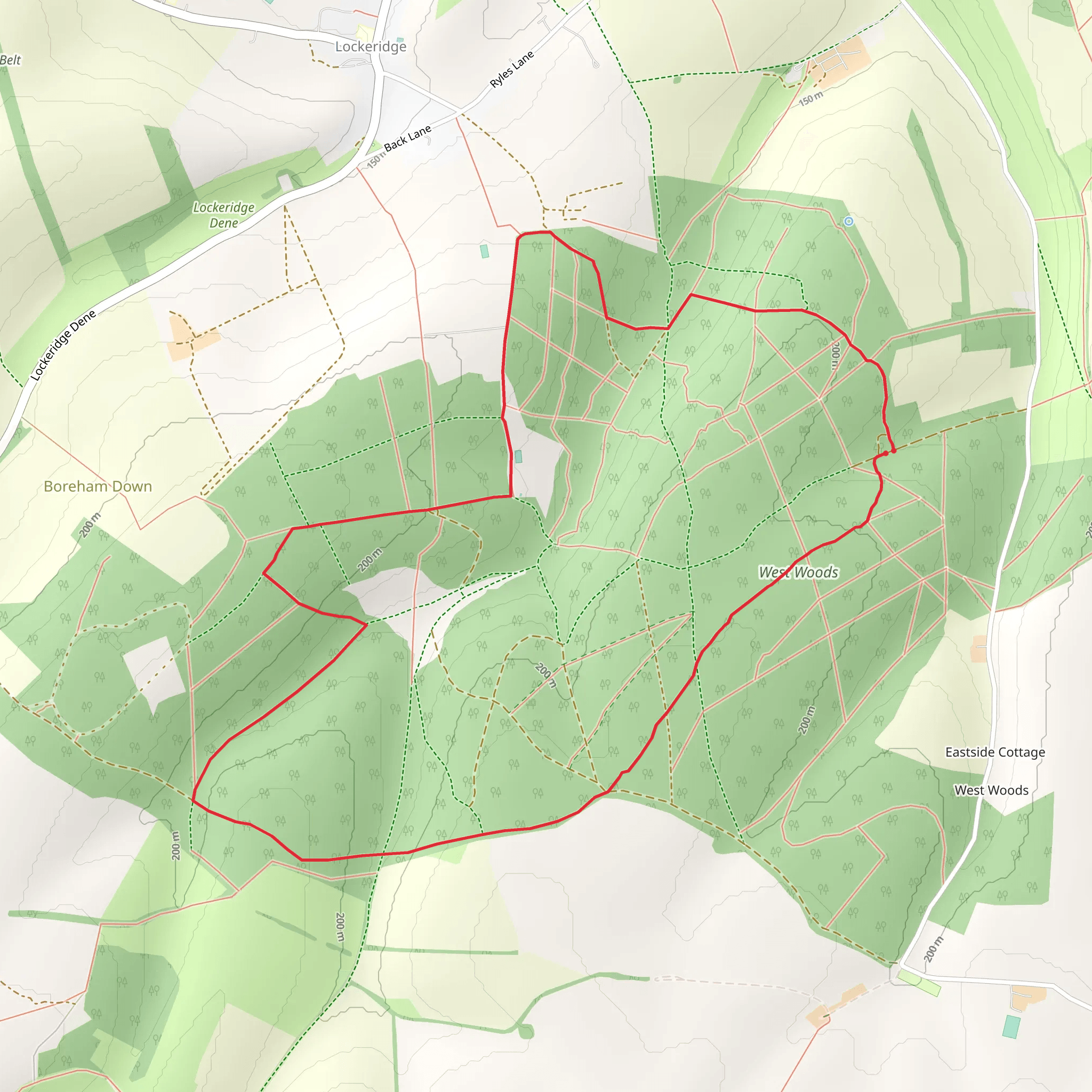 West Woods Loop mobile static map