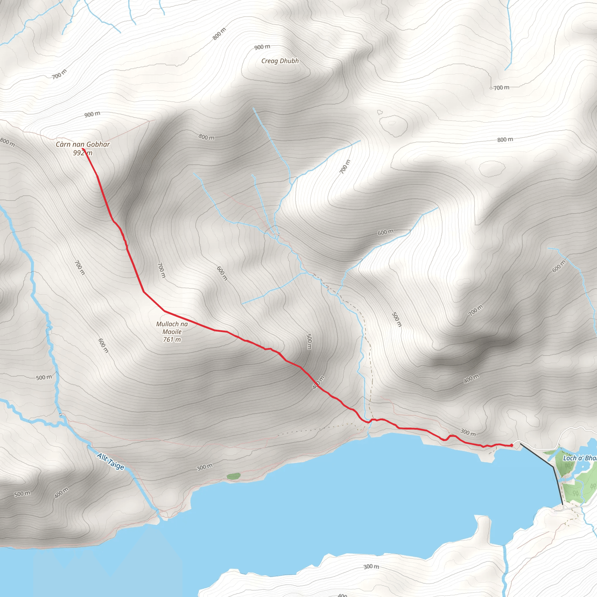 Càrn nan Gobhar - Loch Mullardoch mobile static map
