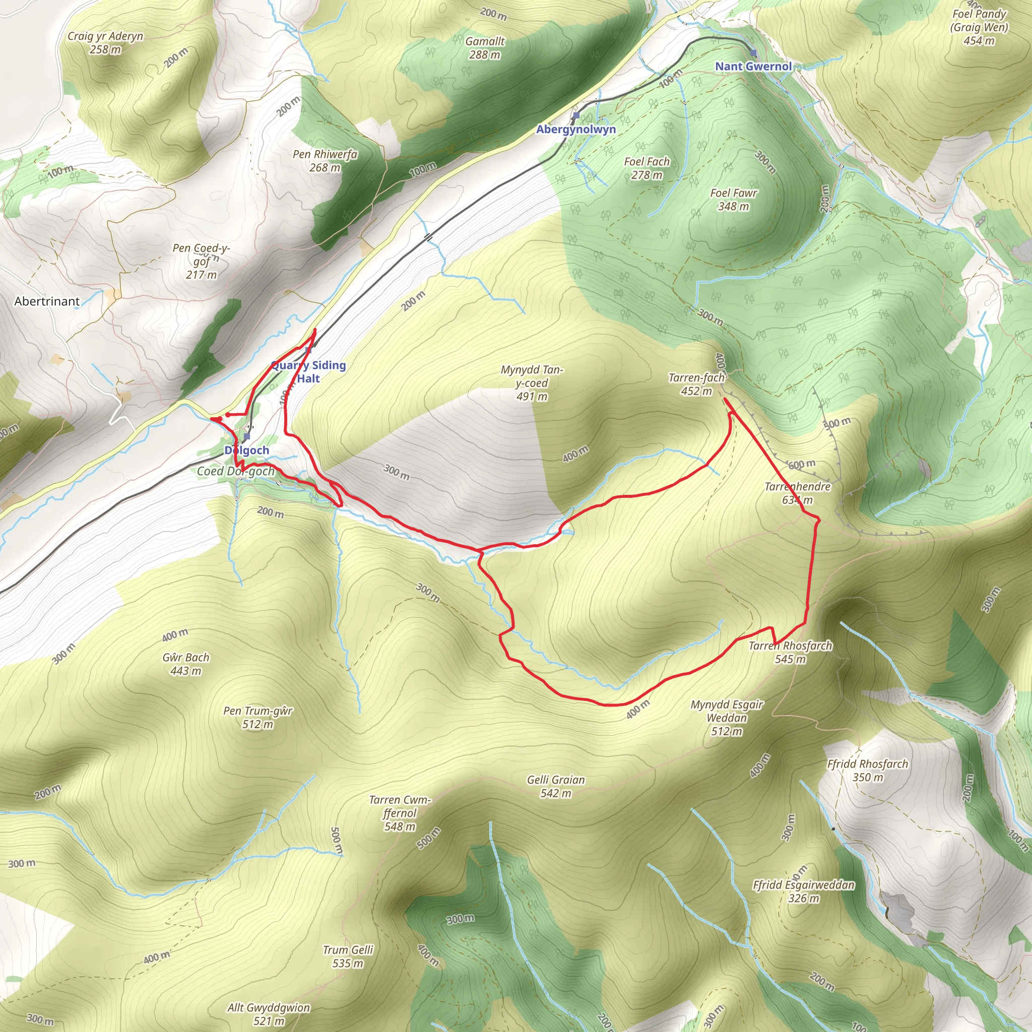 The Dolgoch Falls and Tarrenhendre (33) mobile static map