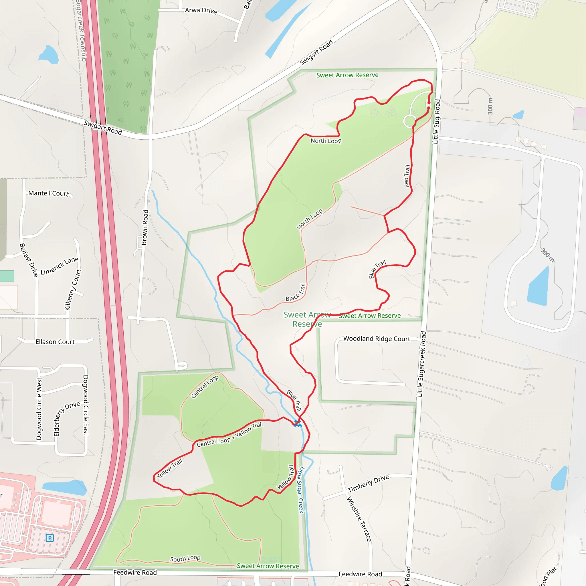 North, Yellow and Blue Loop Trail mobile static map