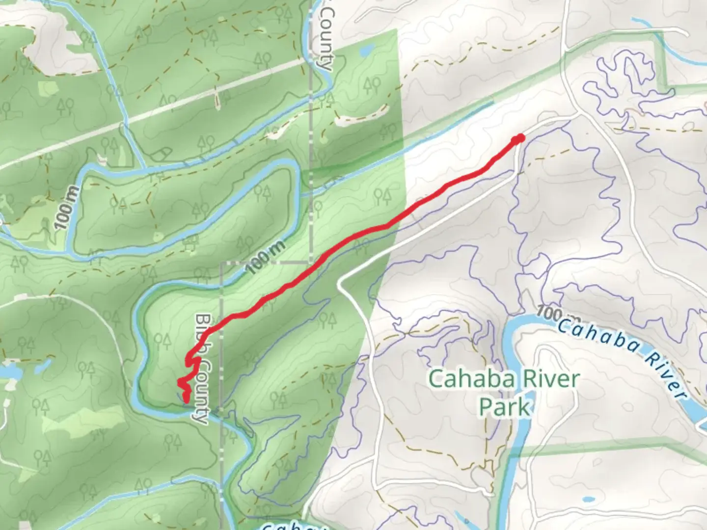 An image depicting the trail Shades Creek and Northern Pines and its surrounding area.
