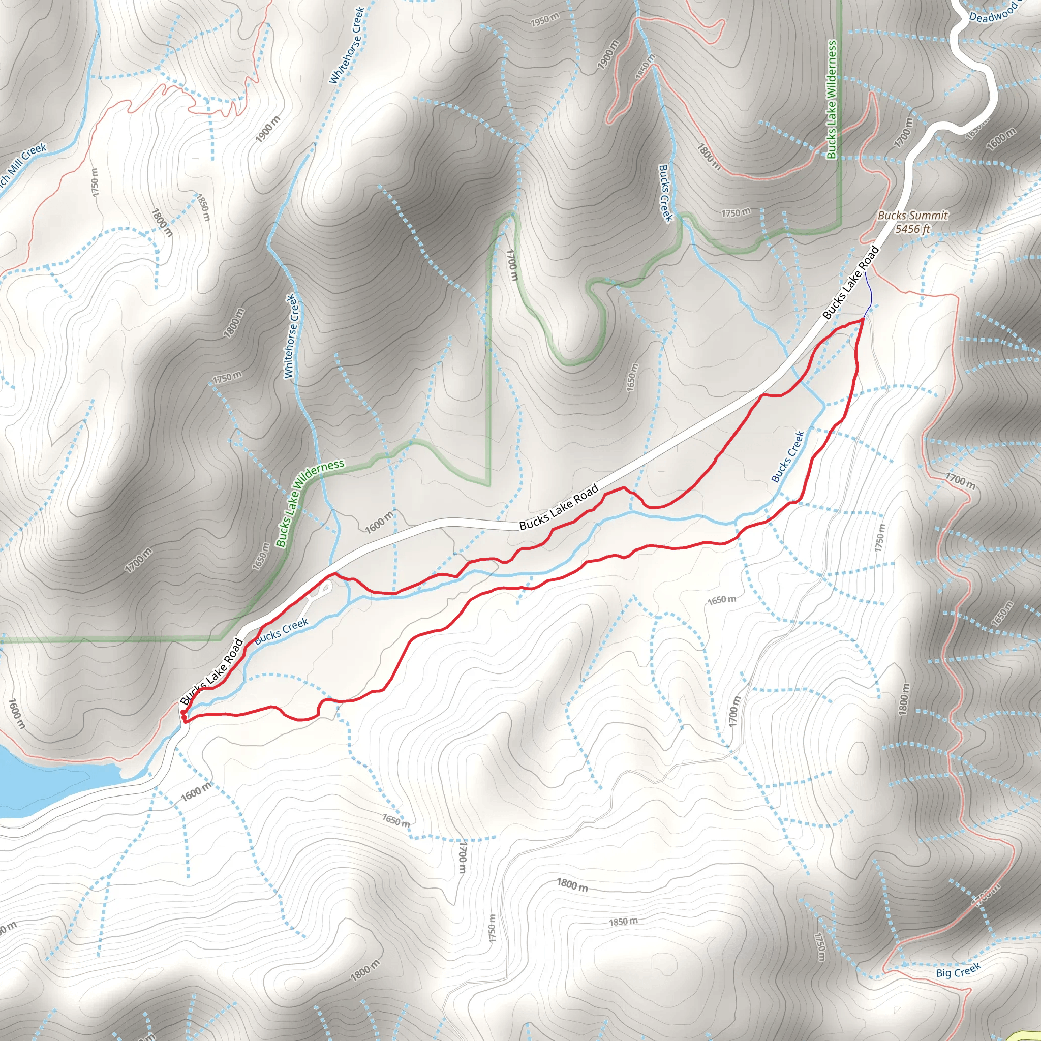 Bucks Creek Loop Trail mobile static map
