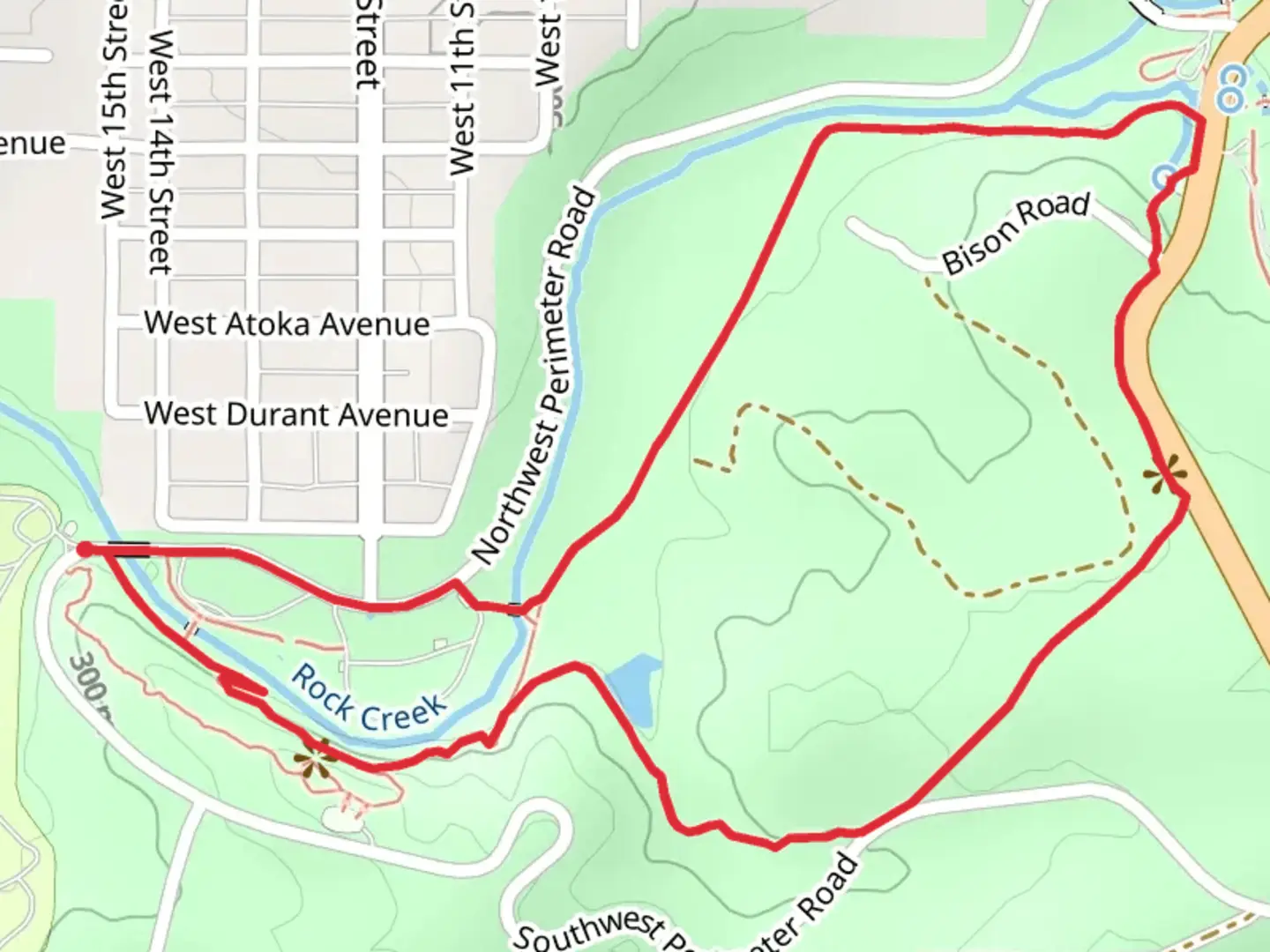 An image depicting the trail Bromide Hill and Rock Creek Loop Trail and its surrounding area.