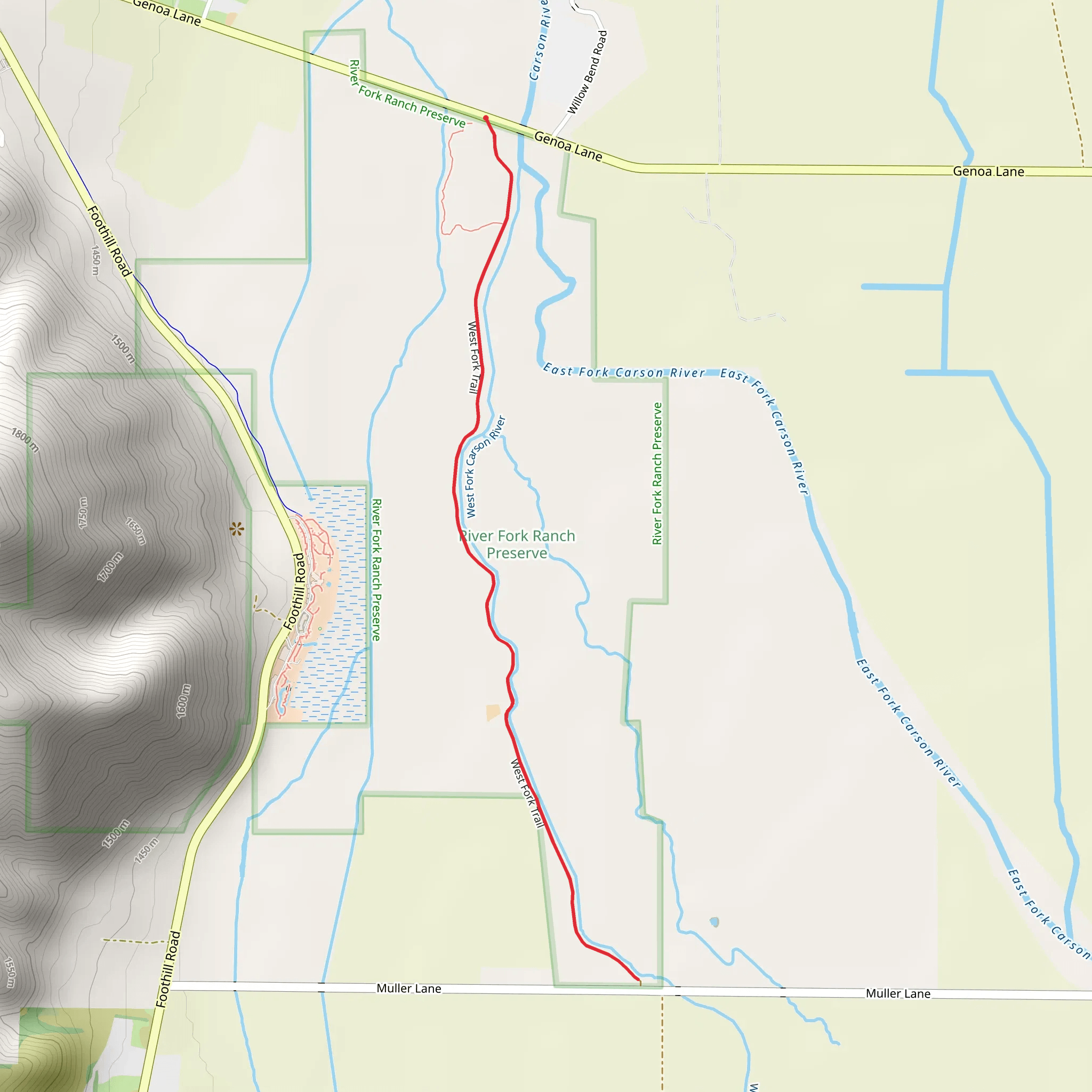 West Fork Trail mobile static map