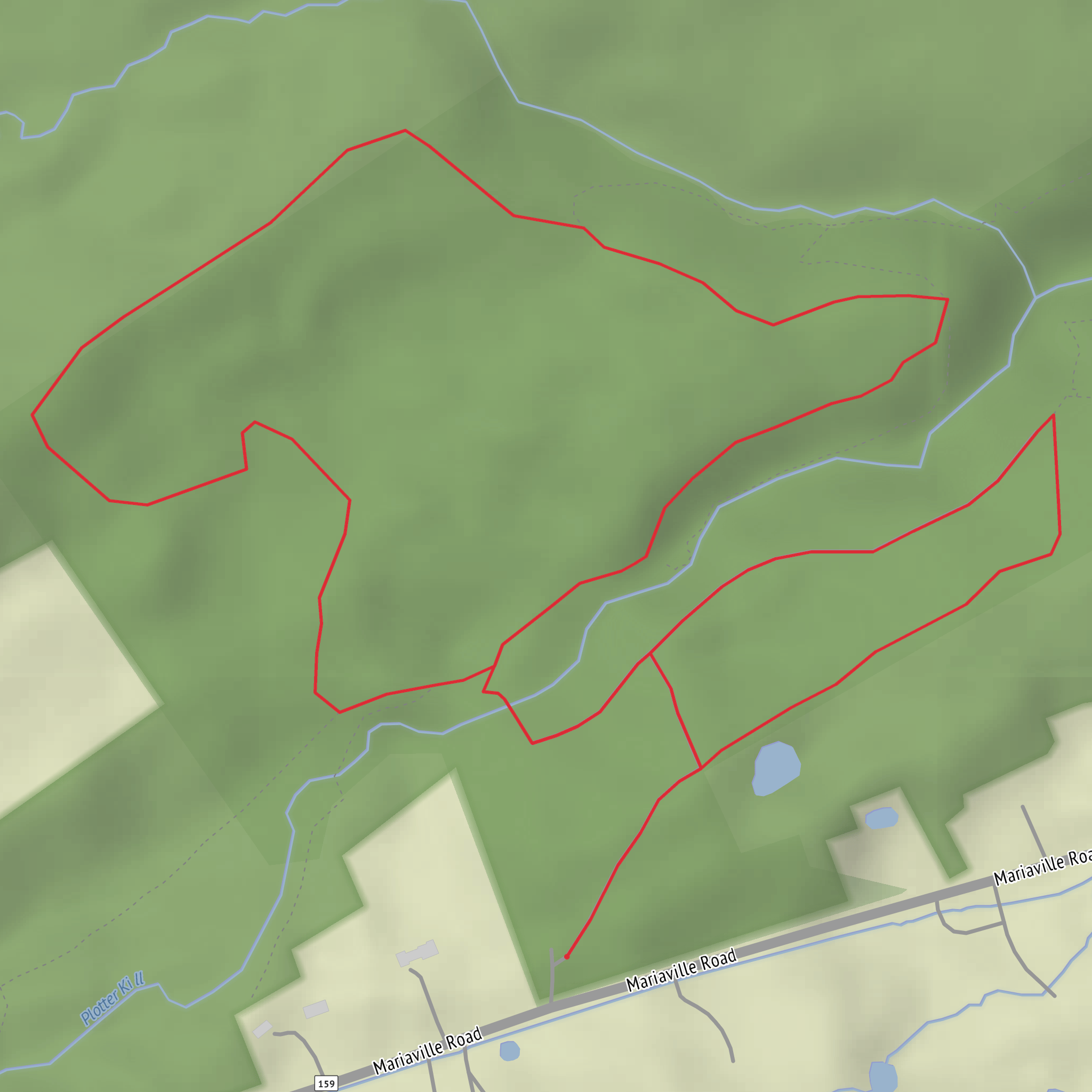 Rynex Creek Falls via Highland Trail, Blue Trail and Red Trail mobile static map