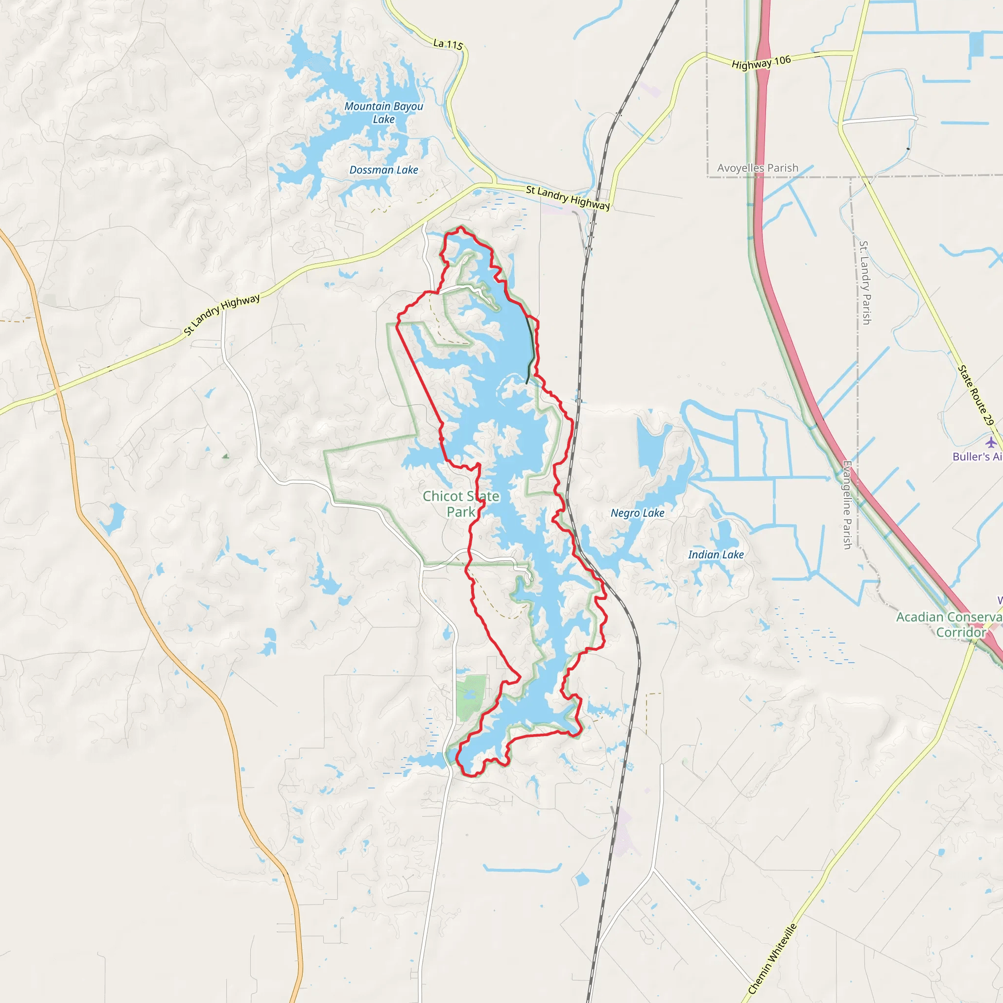 Lake Chicot Loop mobile static map