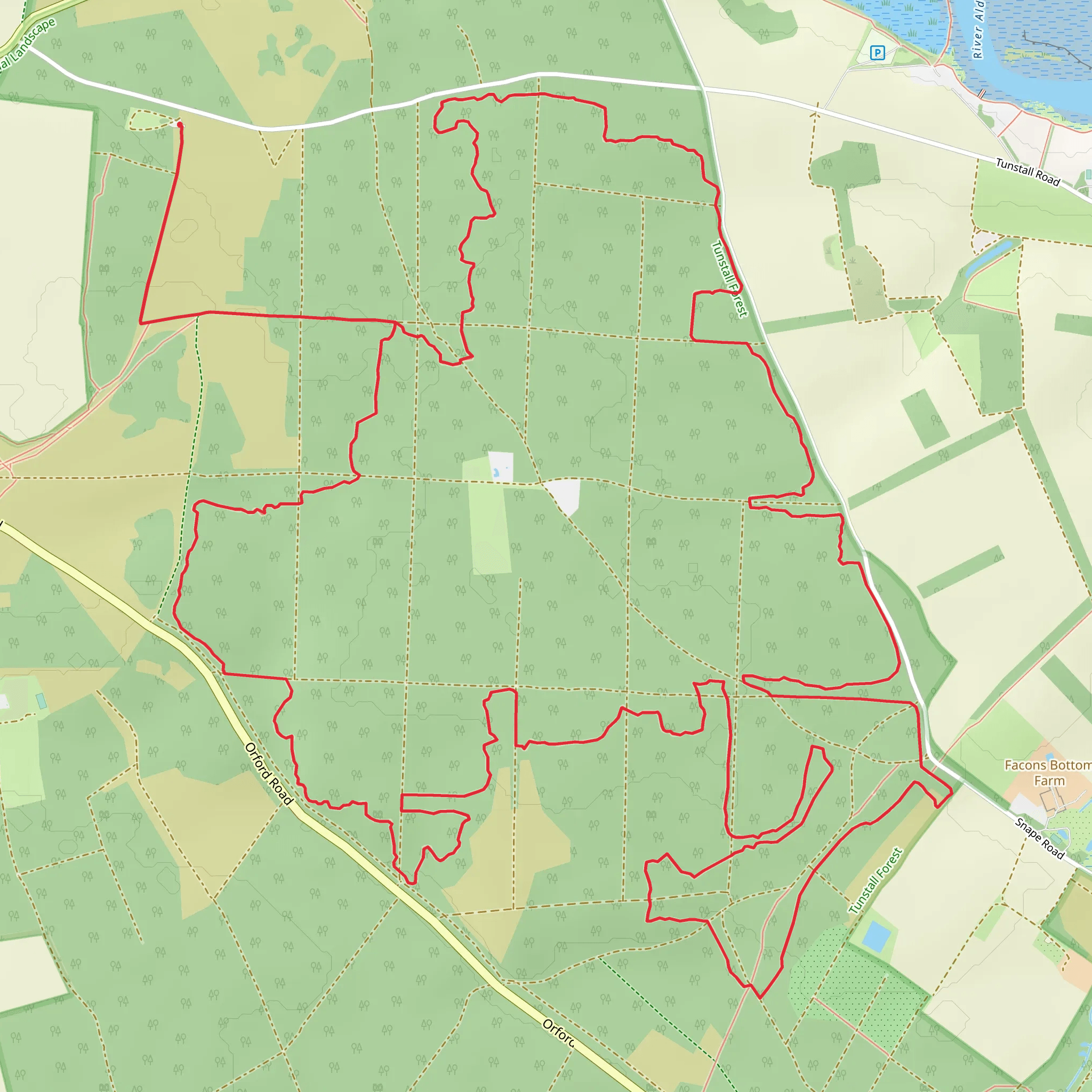Tunstall Forest Loop mobile static map