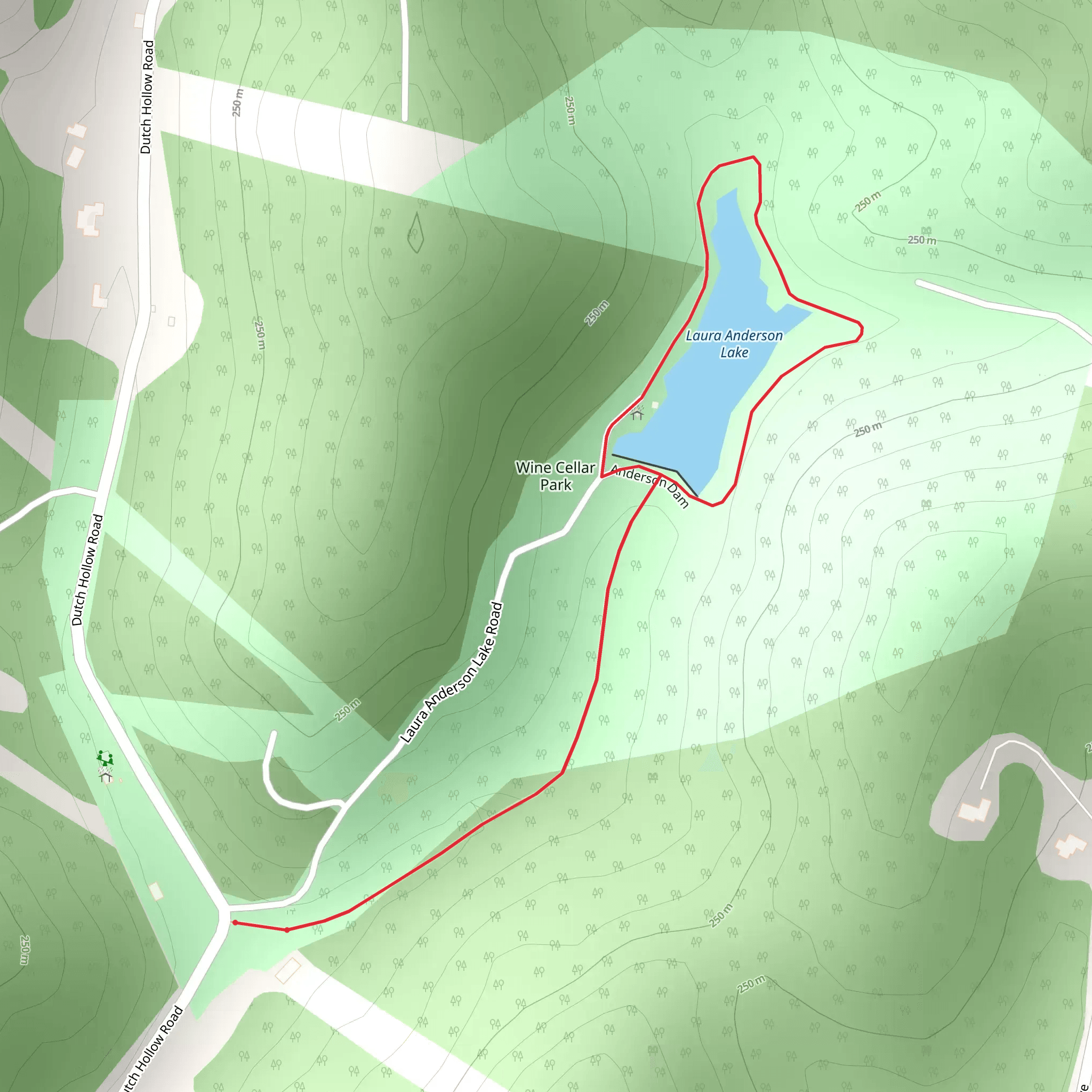 Wine Cellar Park and Laura Anderson Lake Loop mobile static map