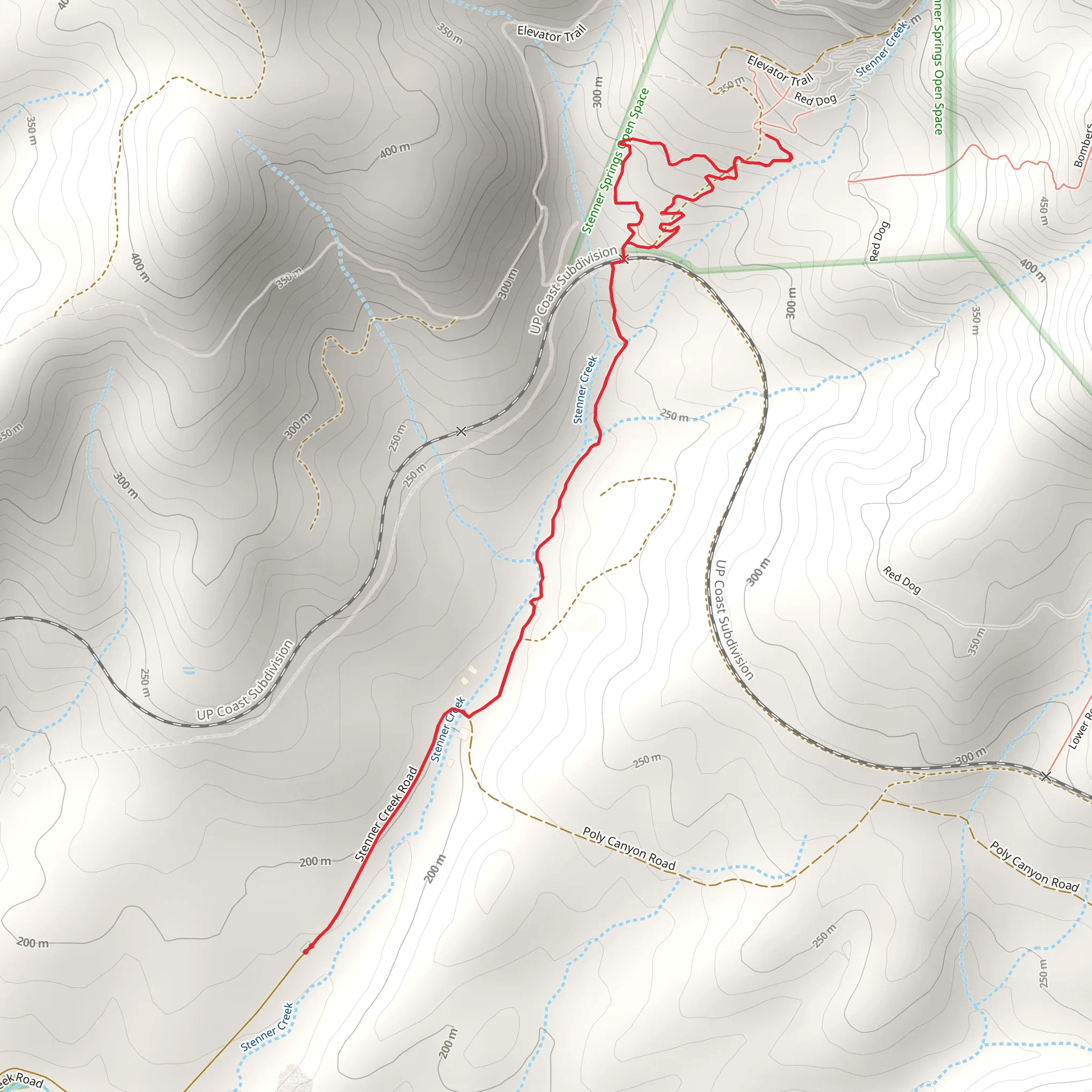 Elevator and Stenner Loop Trail mobile static map