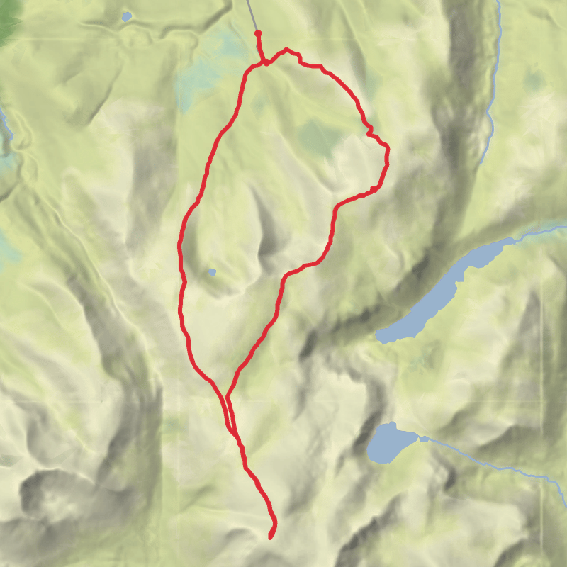A map preview of the recording Highlands Hiking.