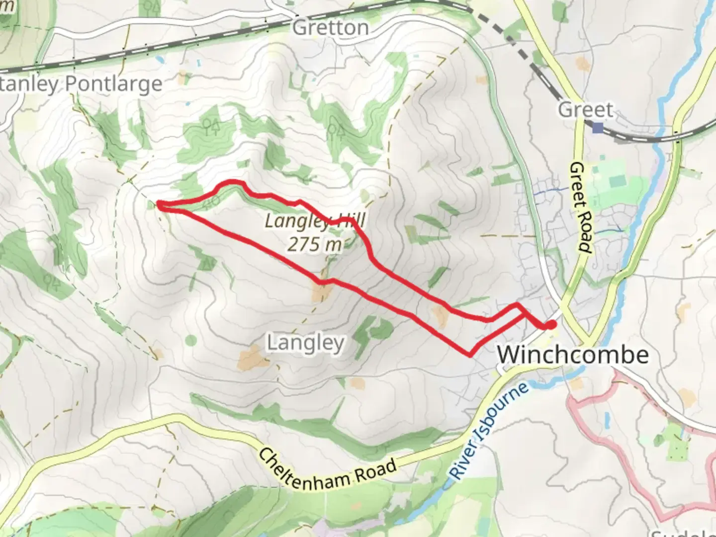 An image depicting the trail Lingley Hill Loop via Gloucestershire Way and its surrounding area.