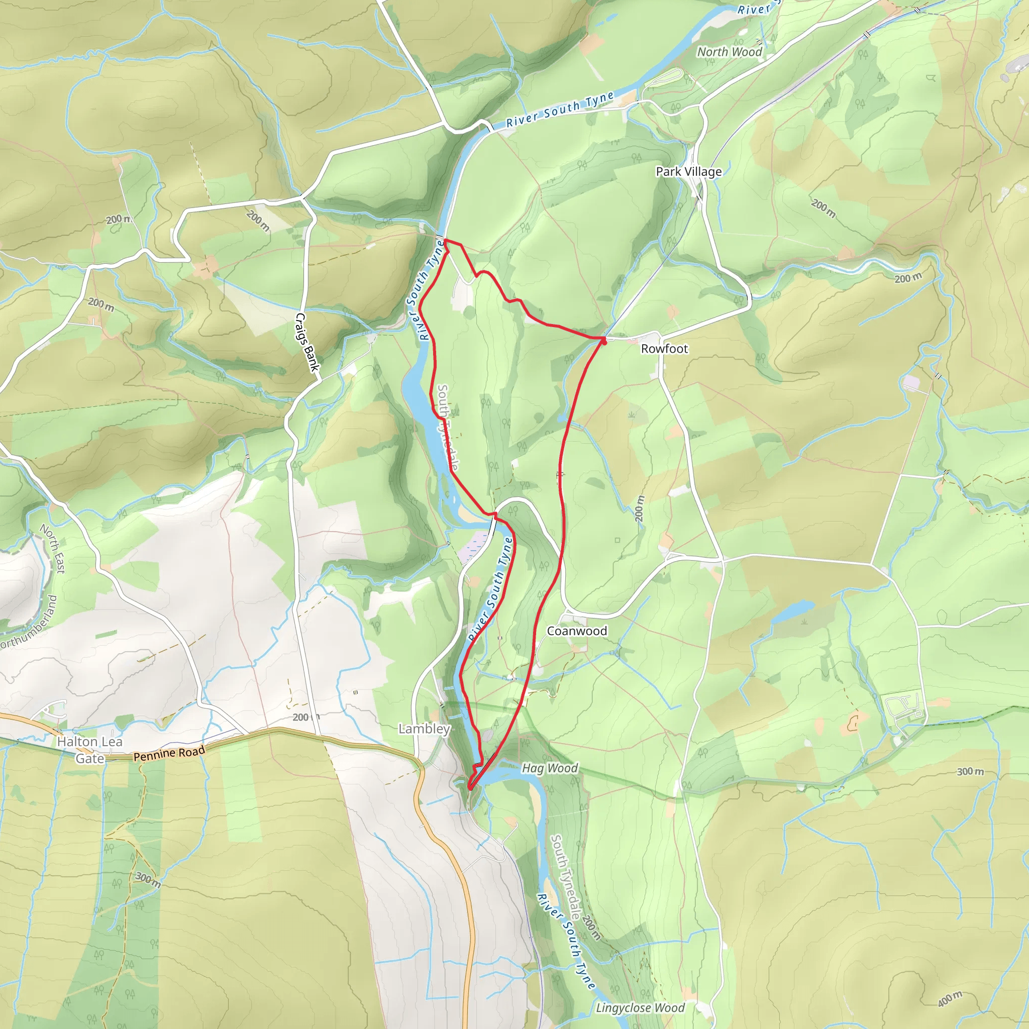 Diamind Oak and Hall Bank Head Loop mobile static map