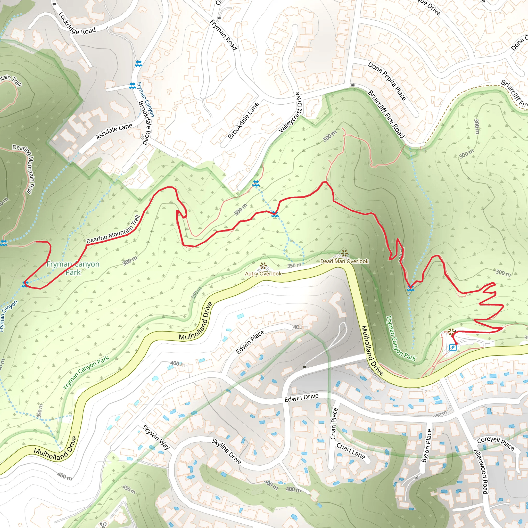 Dearing Mountain Trail Out and Back mobile static map