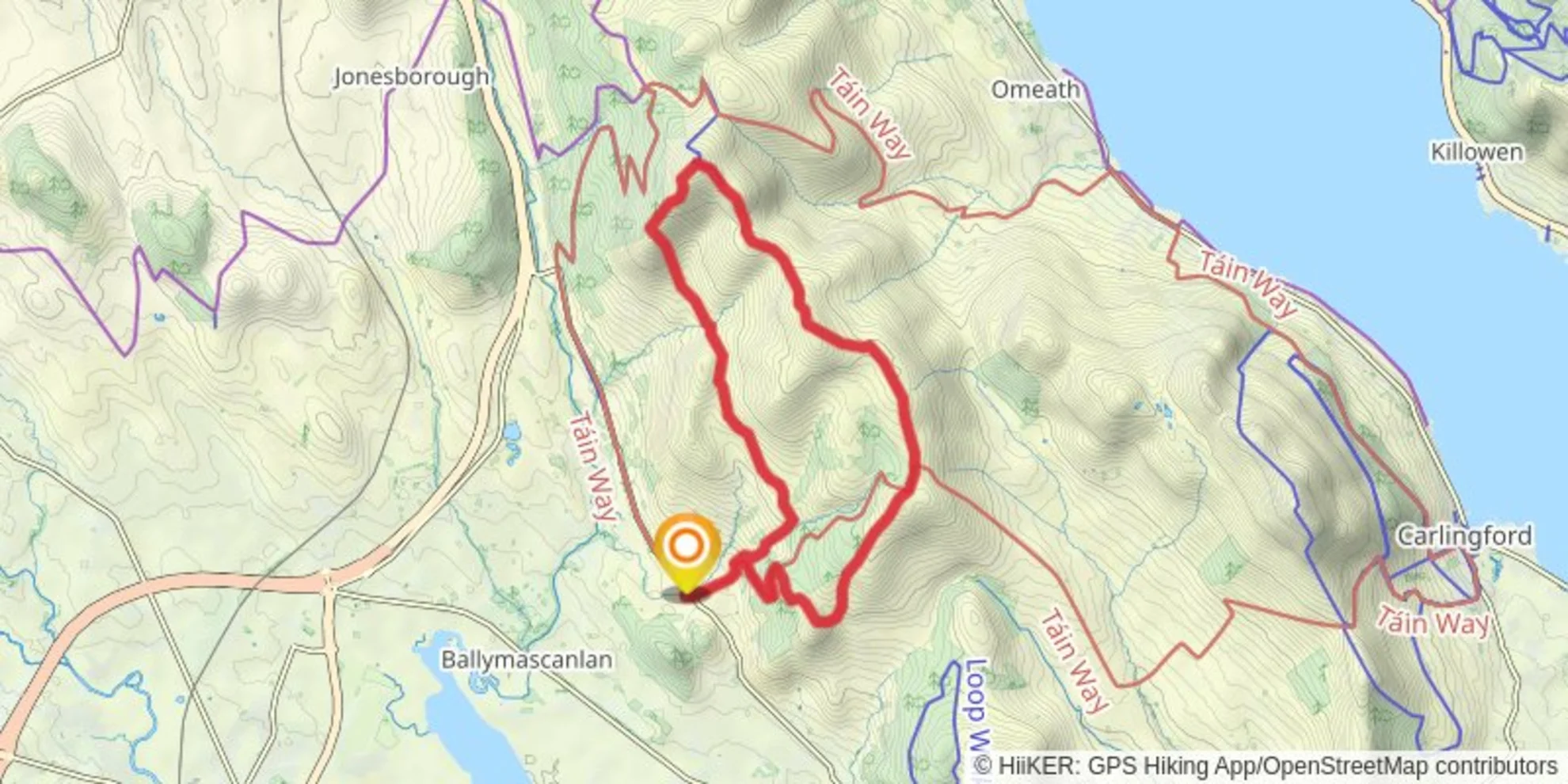 An image depicting the trail Lumpers Jan24 and its surrounding area.