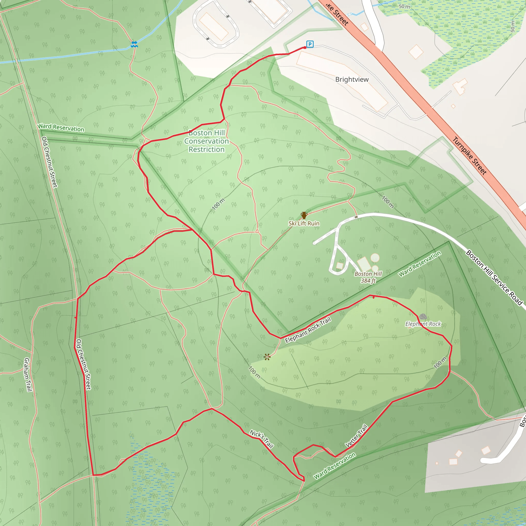 Boston Hill Loop Trail mobile static map