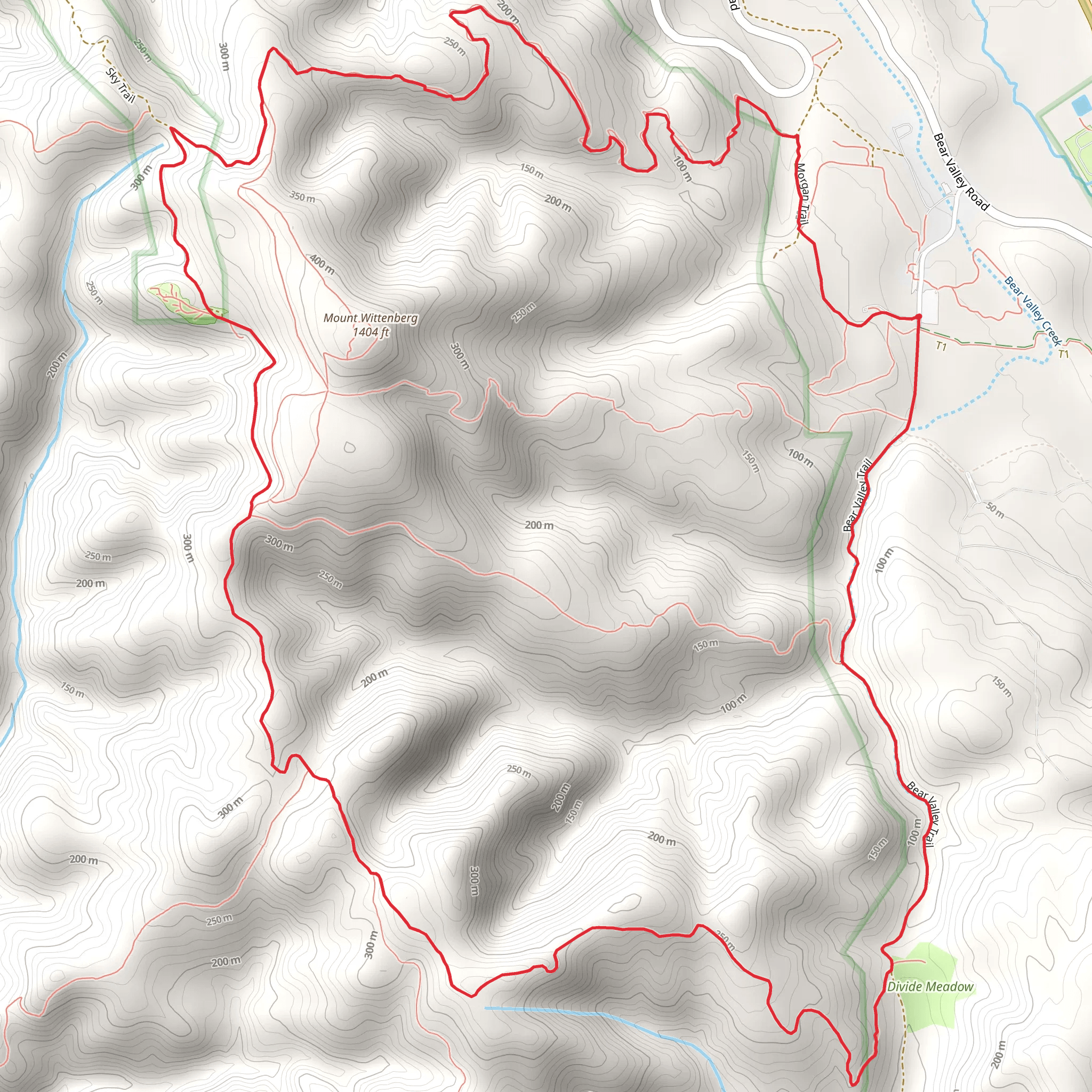 Sky Trail and Bear Valley Creek Loop mobile static map