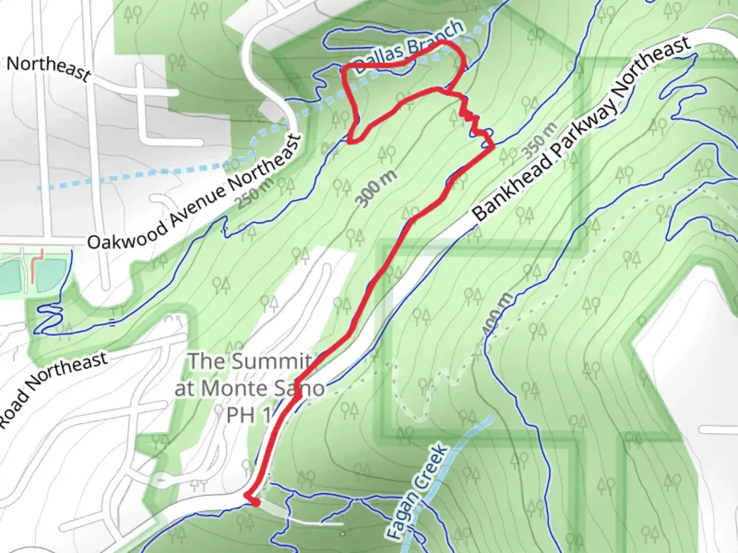 An image depicting the trail Bankhead and Buzzard's Roost Trail and its surrounding area.