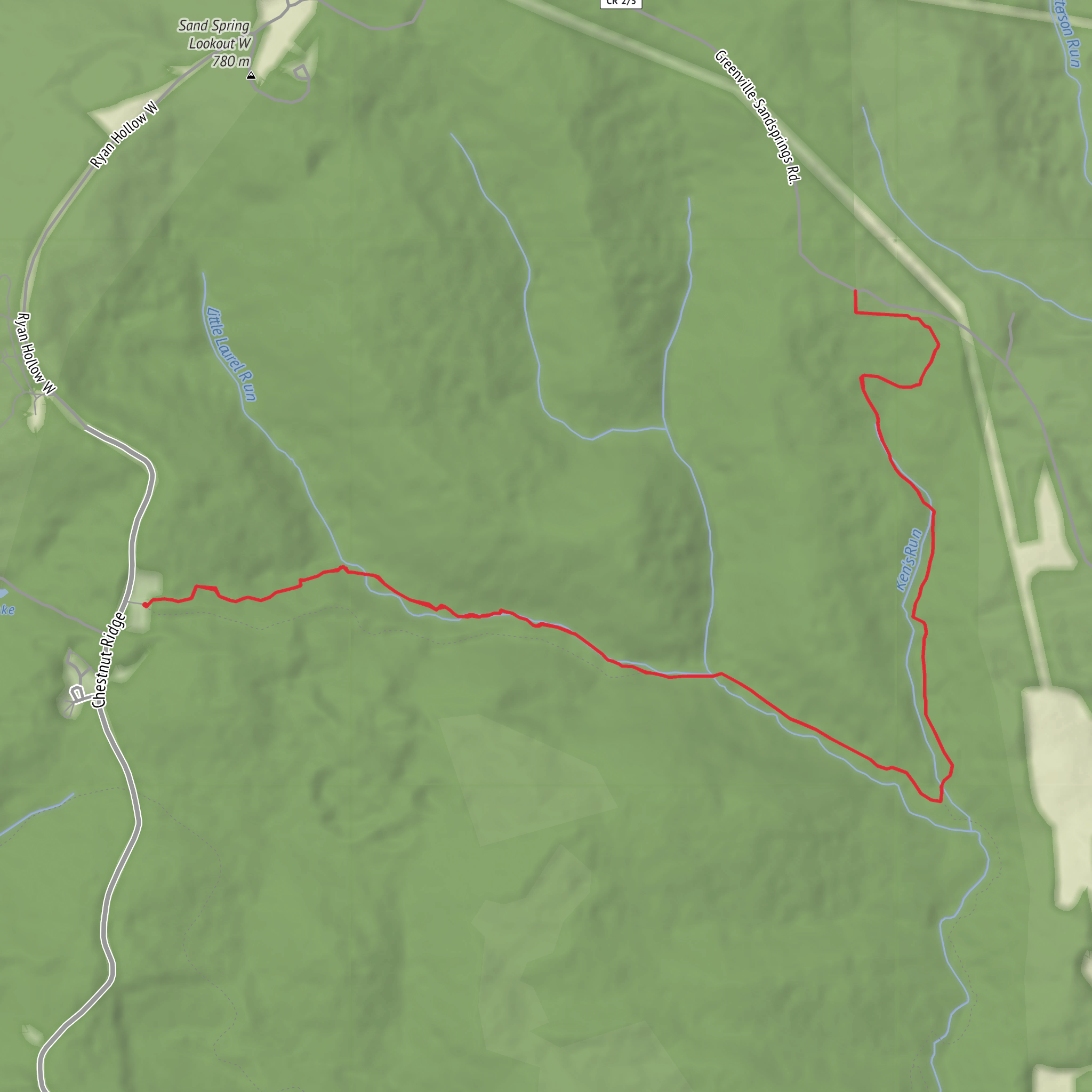 Ken's Run Trail mobile static map