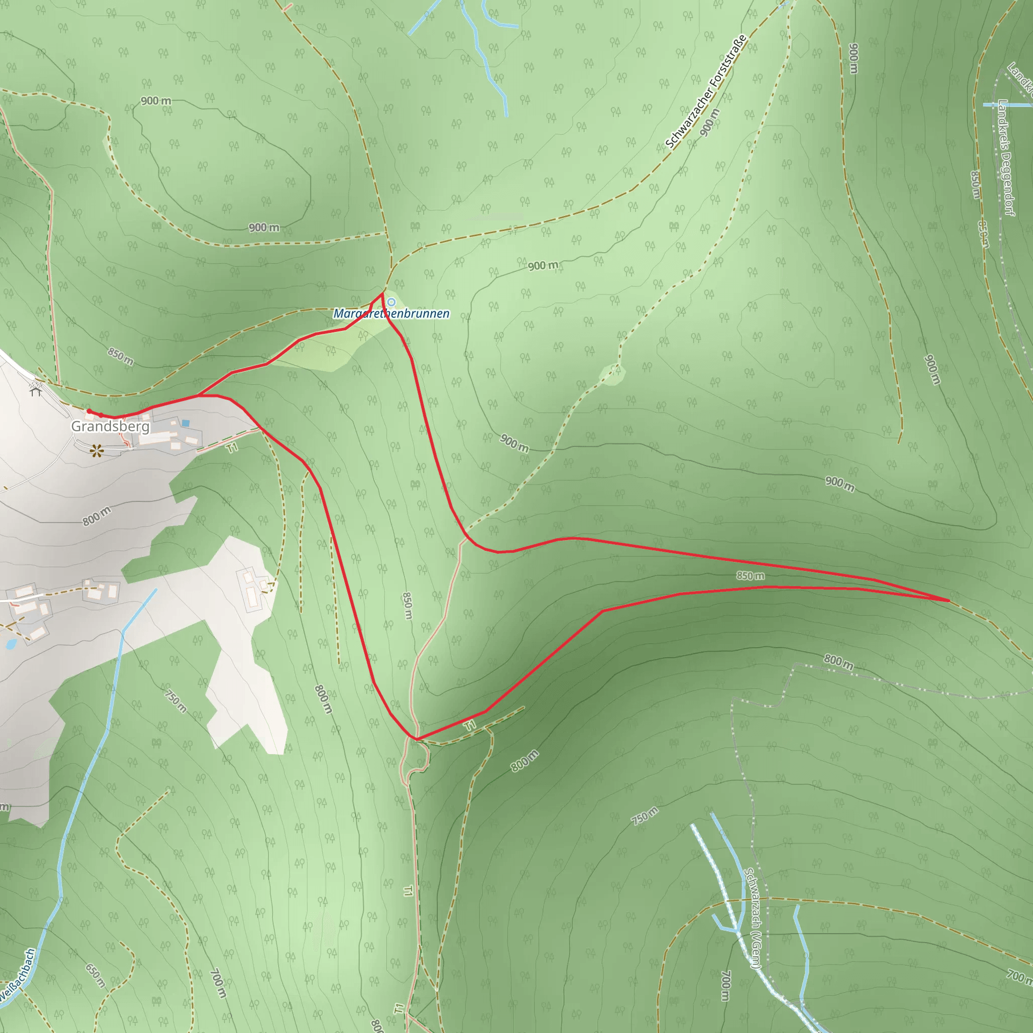 Teufelsstein Loop via Schuhfleckweg mobile static map