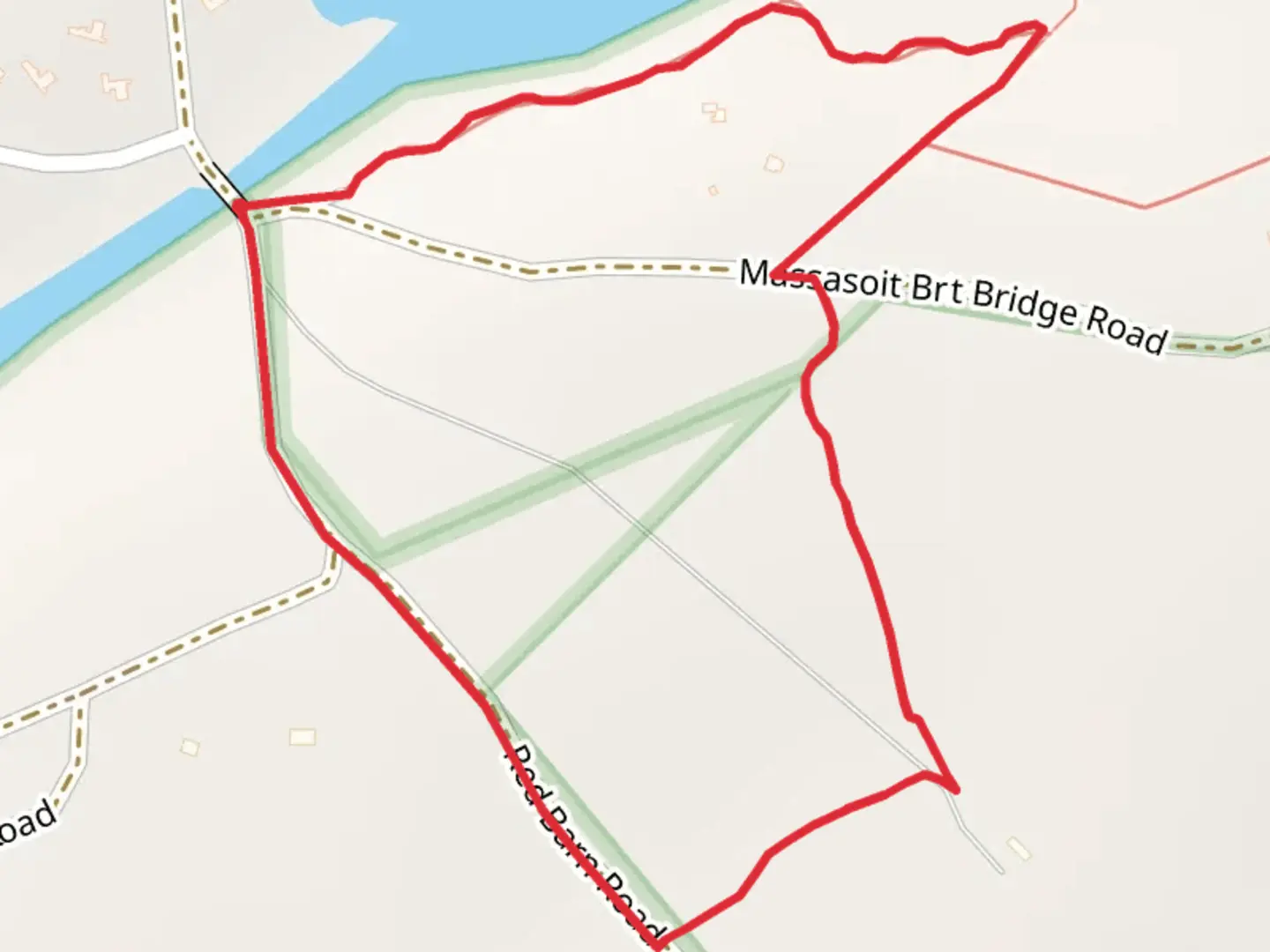 An image depicting the trail Long Pond - Massasoit Bridge Road and its surrounding area.