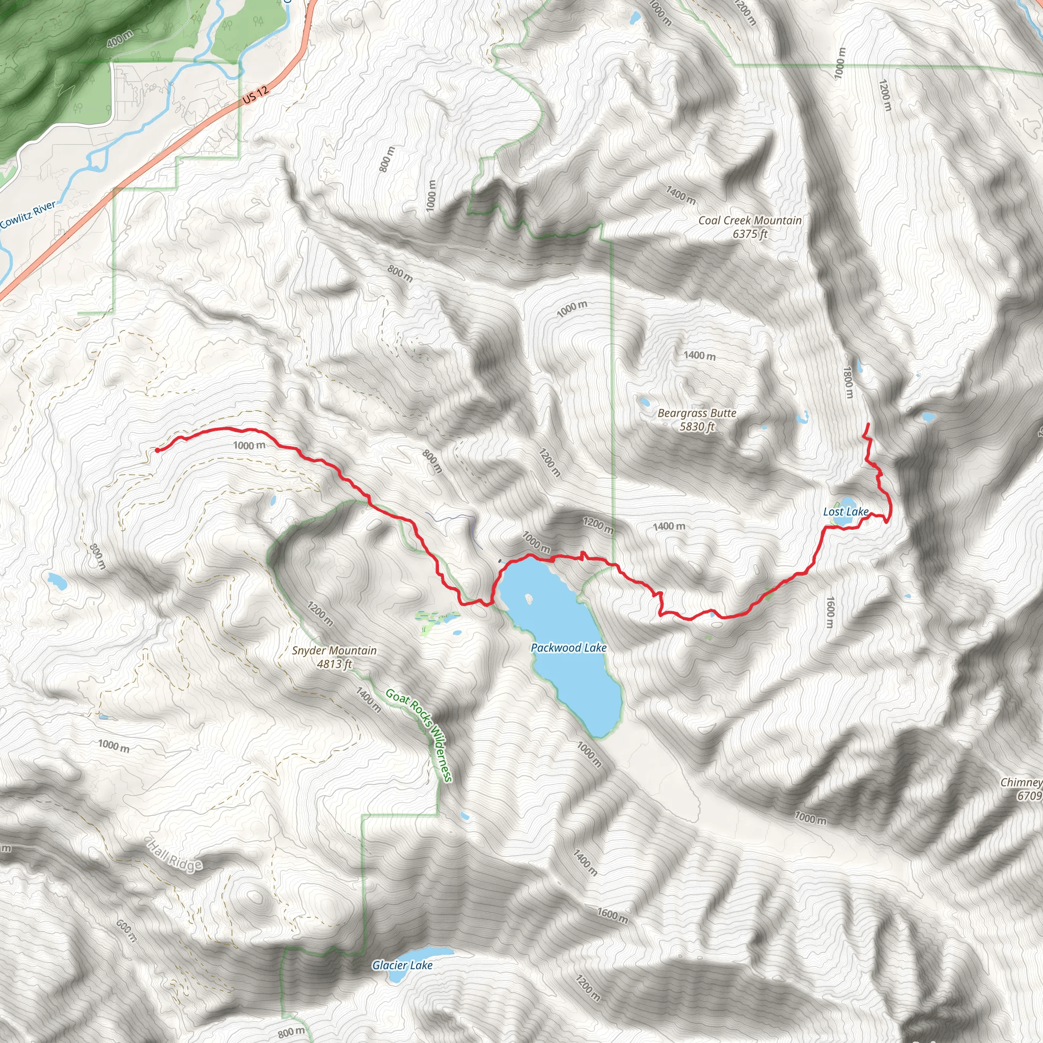 Packwood Lake Trail mobile static map