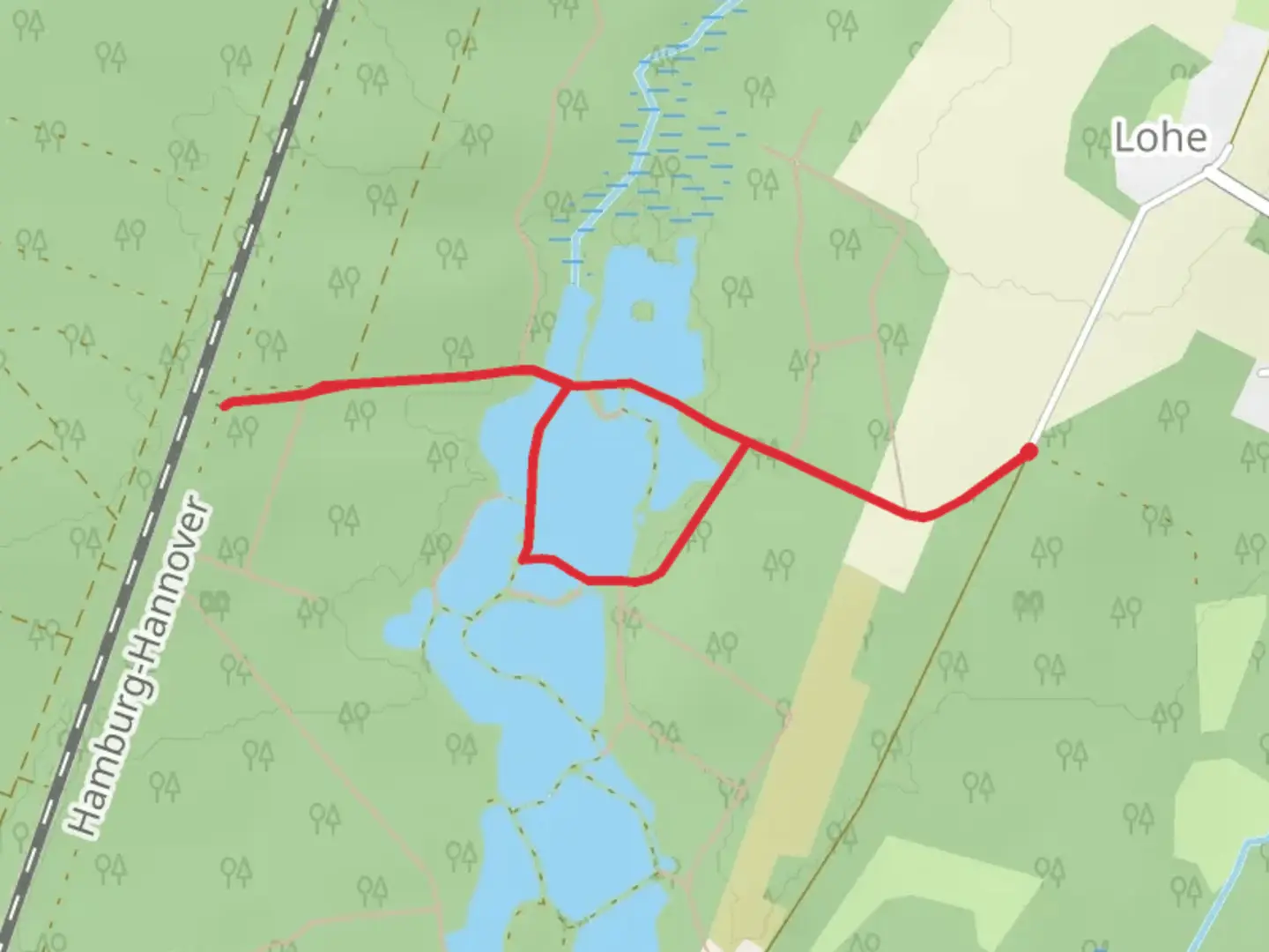 An image depicting the trail Drellebach Loop and its surrounding area.
