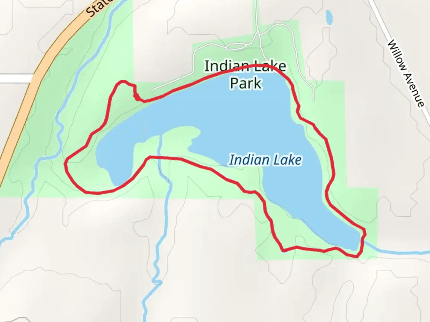 An image depicting the trail Indian Lake Loop Trail and its surrounding area.