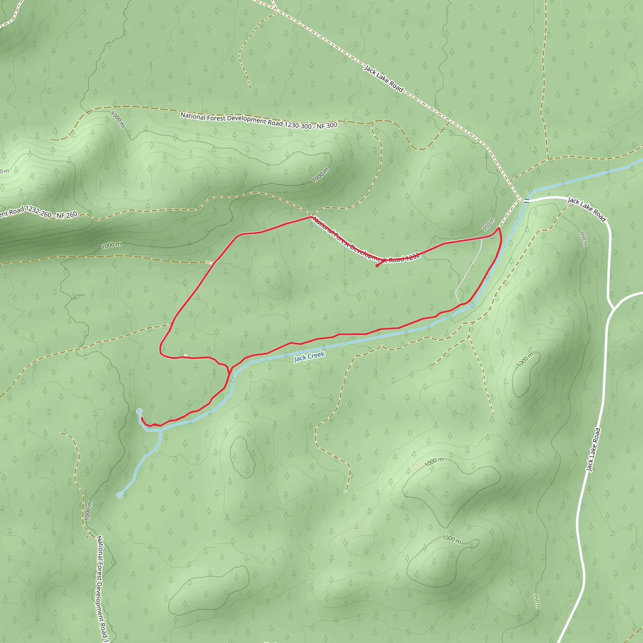 Jack Creek Campground Loop mobile static map