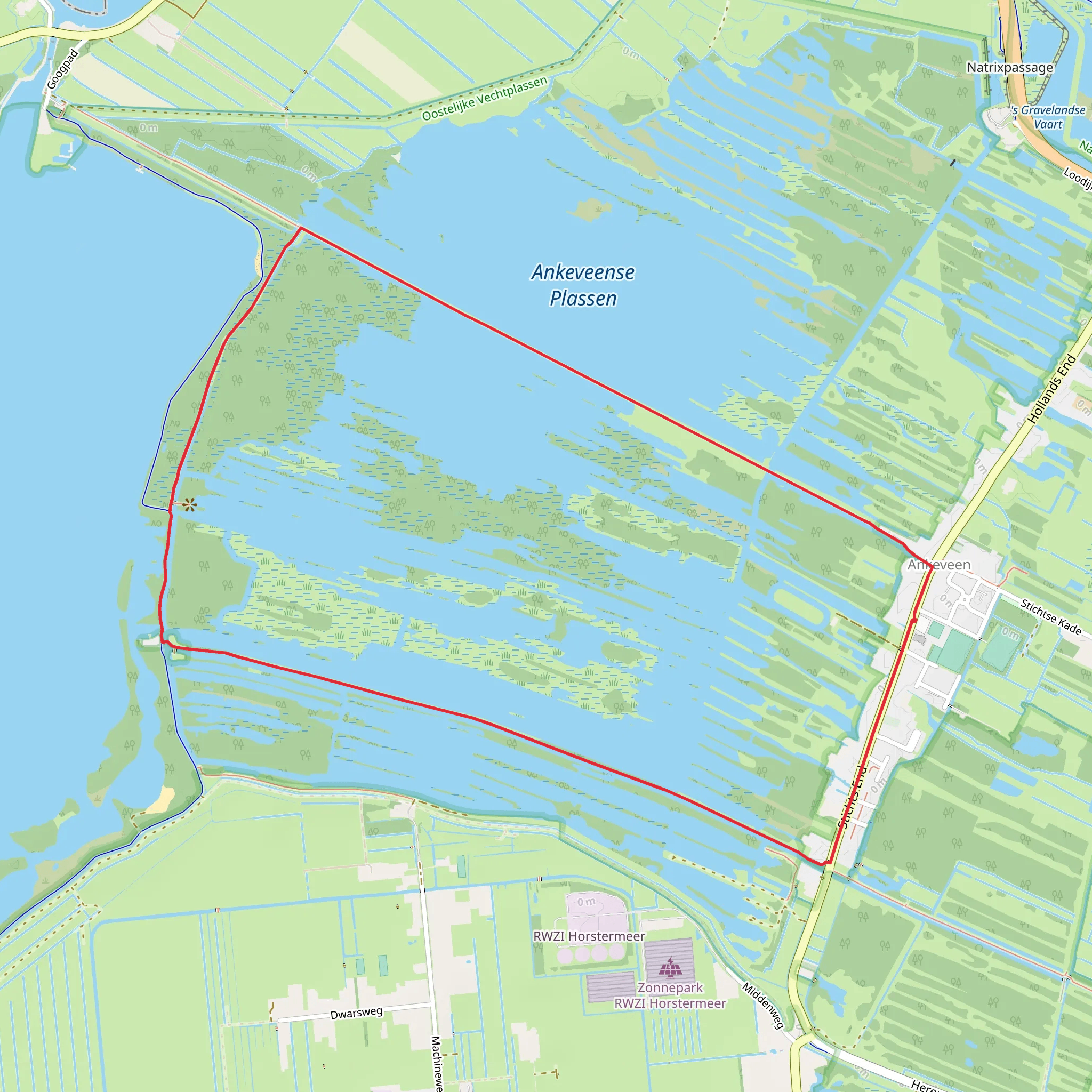 Ankeveense Plassen Loop via Dammerkade mobile static map
