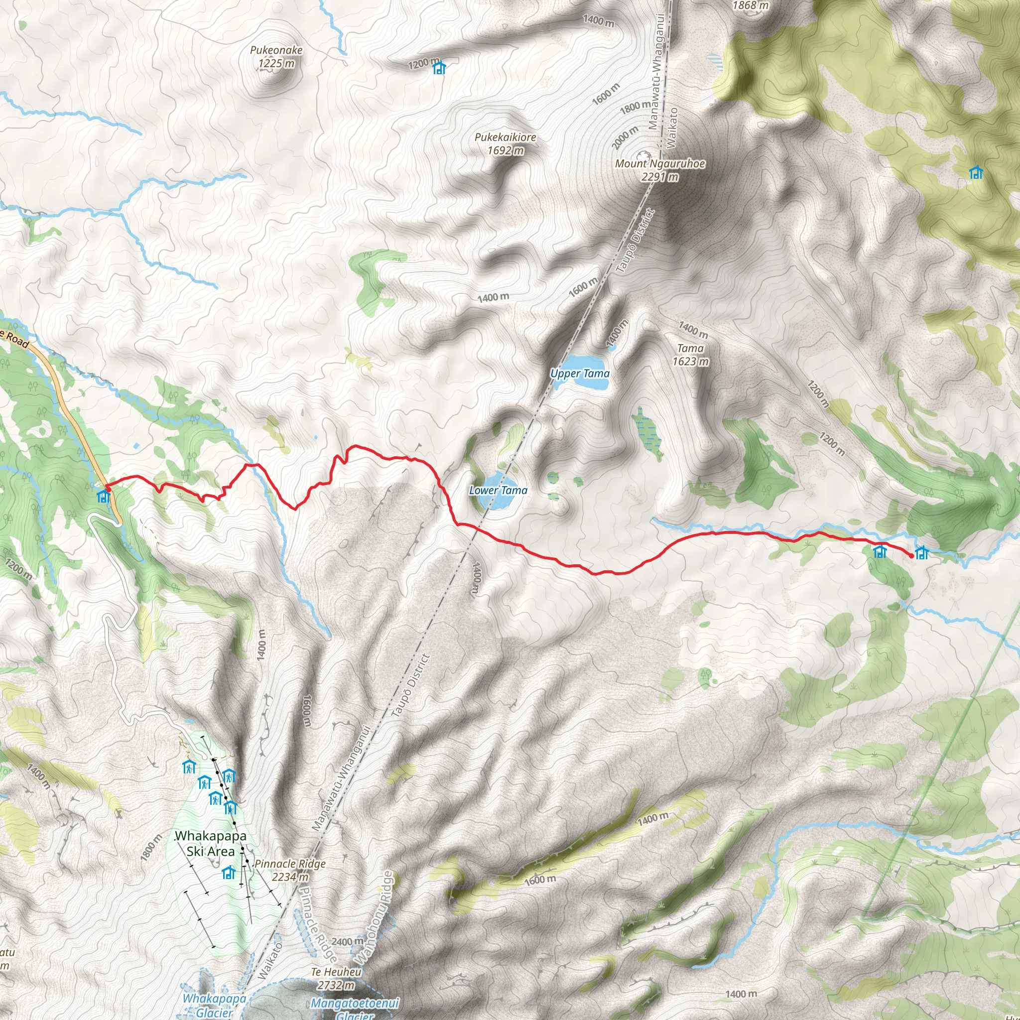Northern Circuit Segment - Tongariro Waihohonu to Whakapapa Village mobile static map