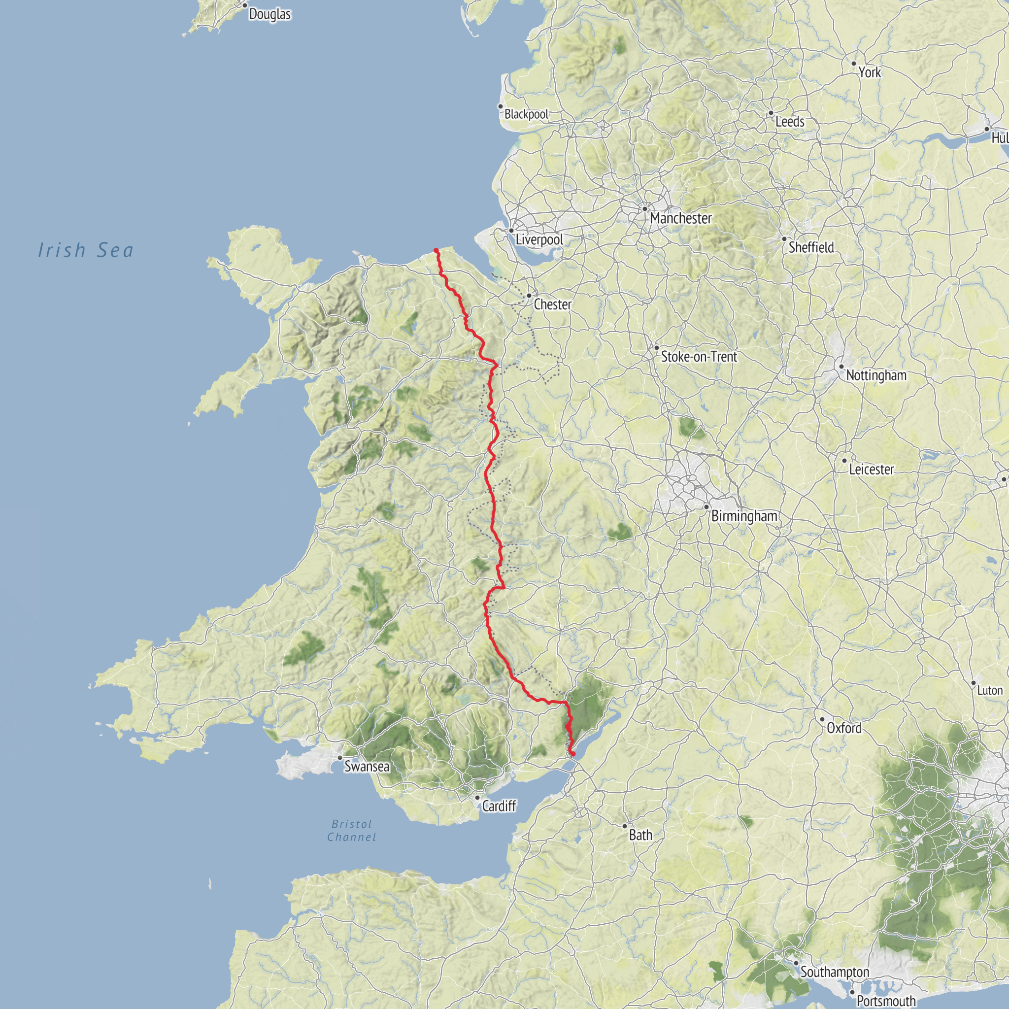 Offa's Dyke Path mobile static map
