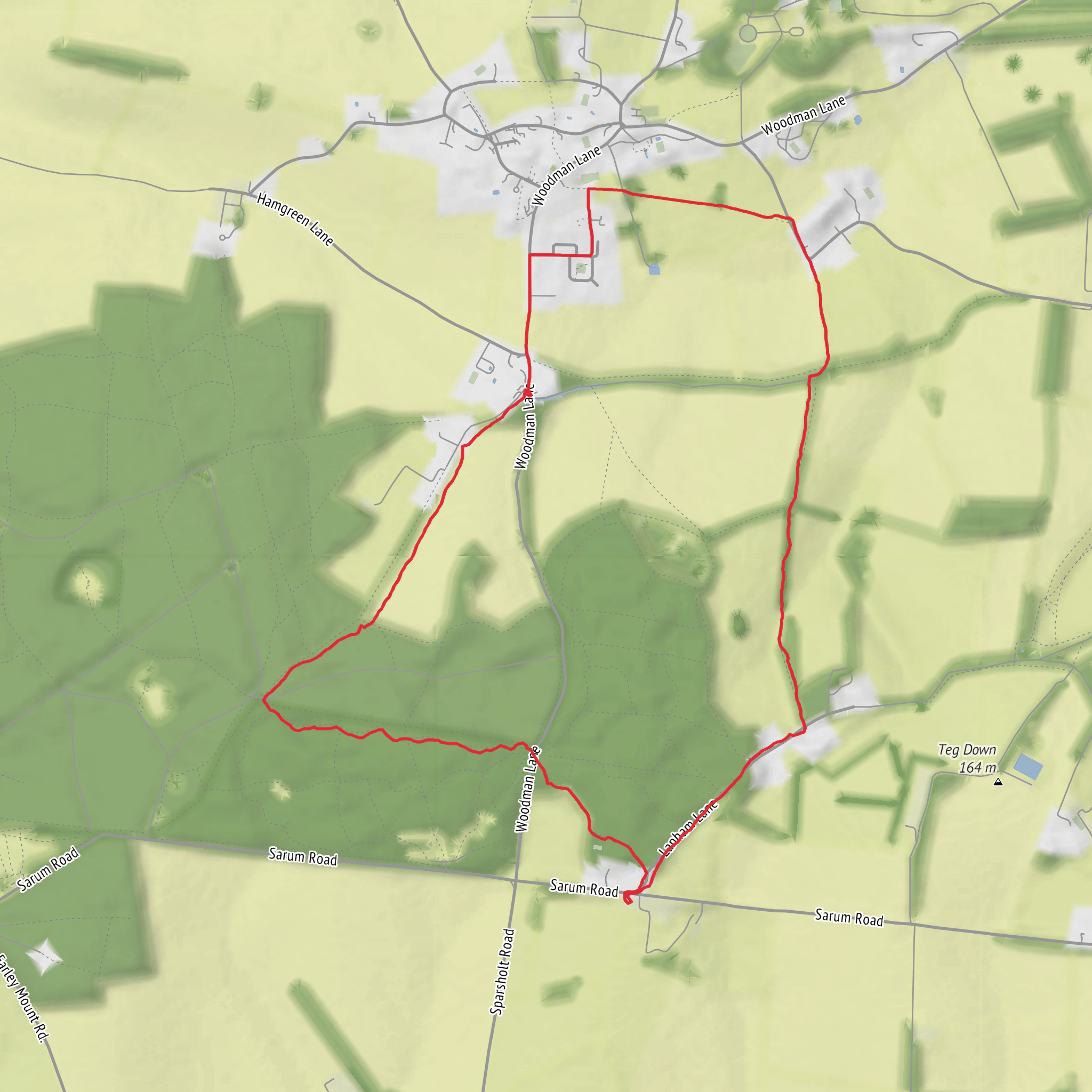 Hike from Sparsholt mobile static map