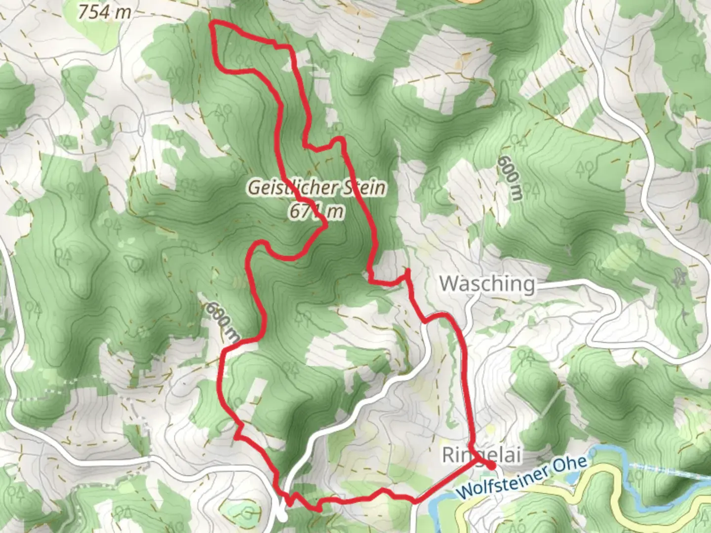 An image depicting the trail Themenwanderweg Ringelai and its surrounding area.