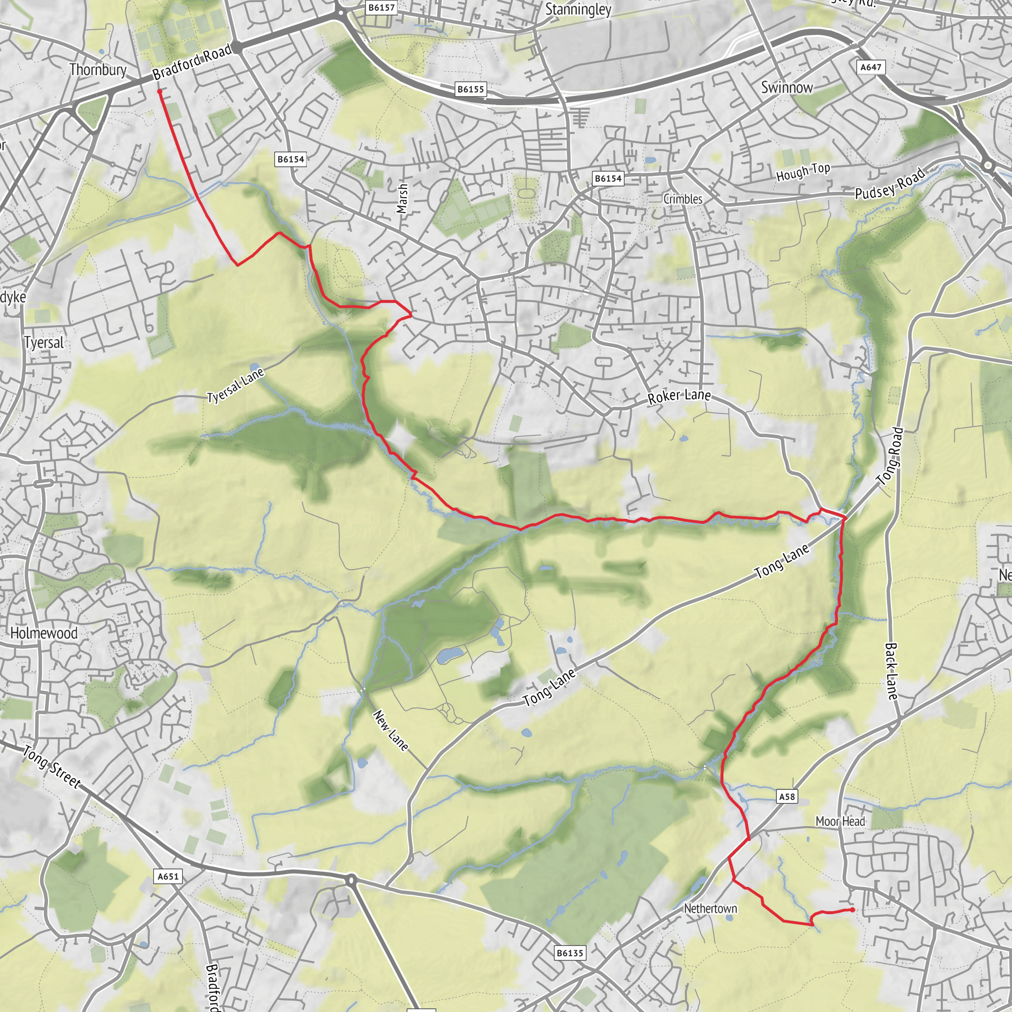 Leeds Country Way Day 8 mobile static map