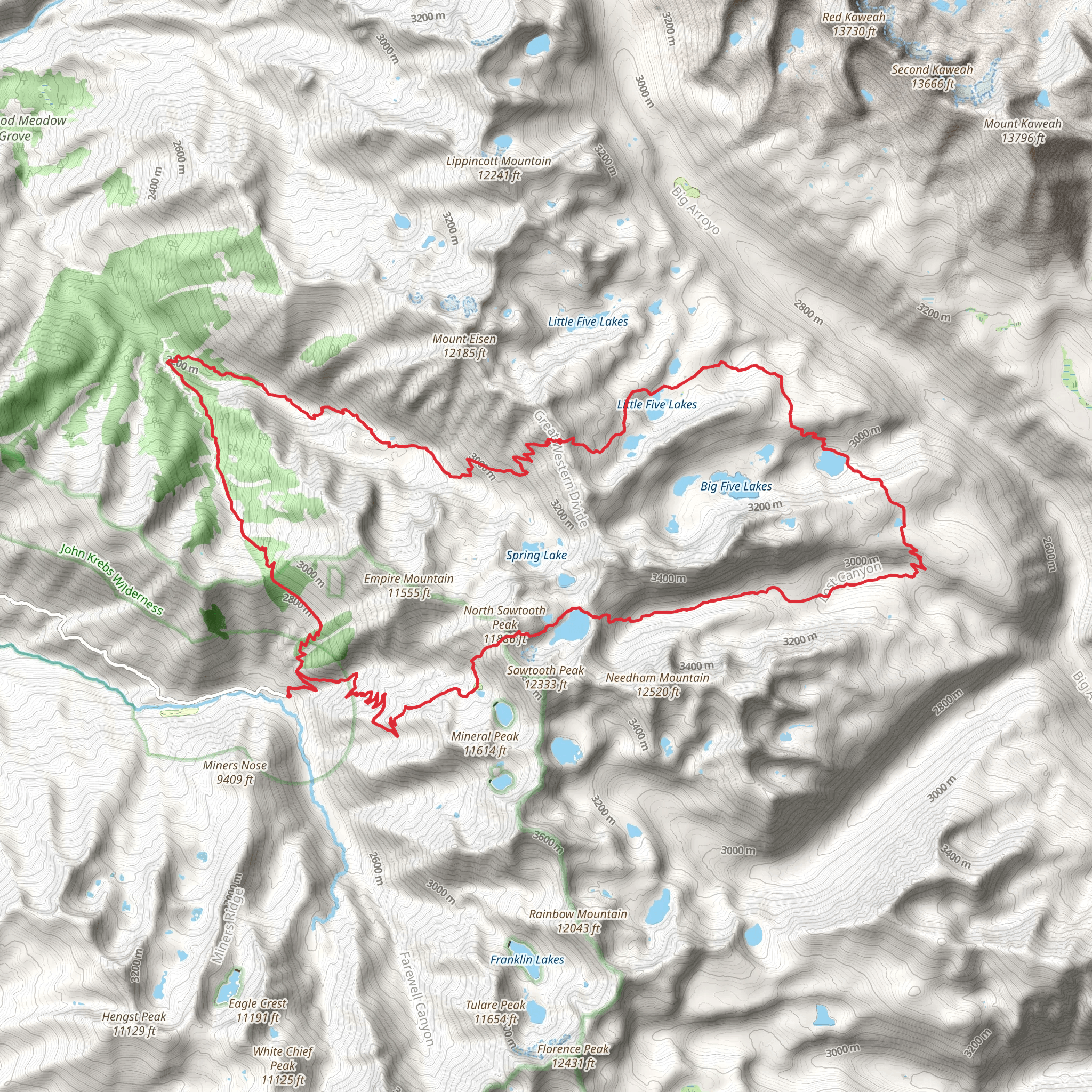 Timber Gap, Big Five-Little Five Lakes and Monarch Lakes Loop Trail