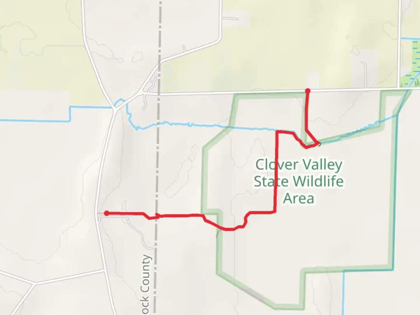An image depicting the trail Ice Age Trail from Island Road and its surrounding area.
