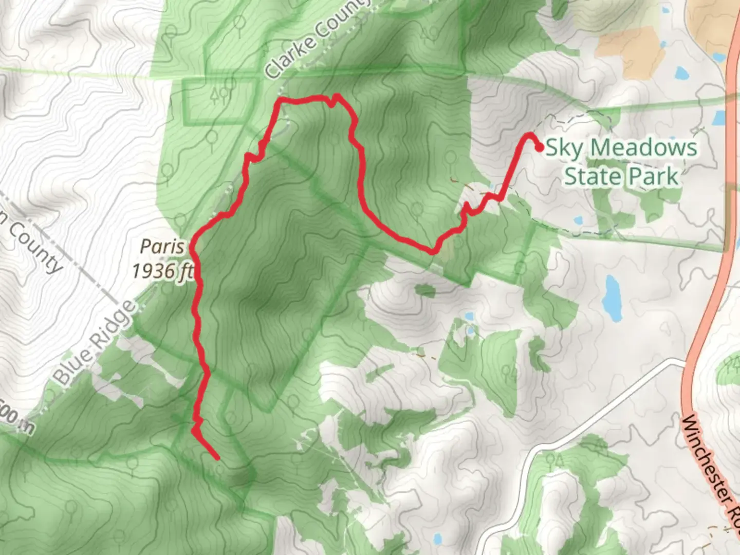 An image depicting the trail South Ridge and Appalachian Trail and its surrounding area.
