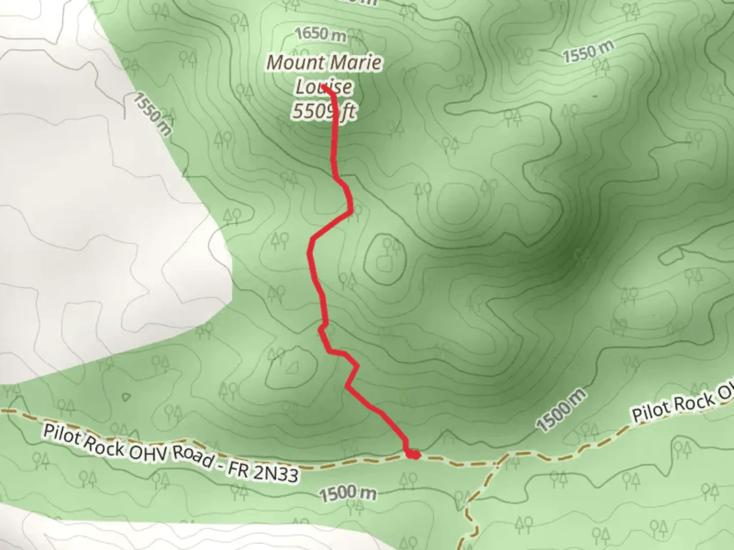 An image depicting the trail Mount Marie Louise and its surrounding area.