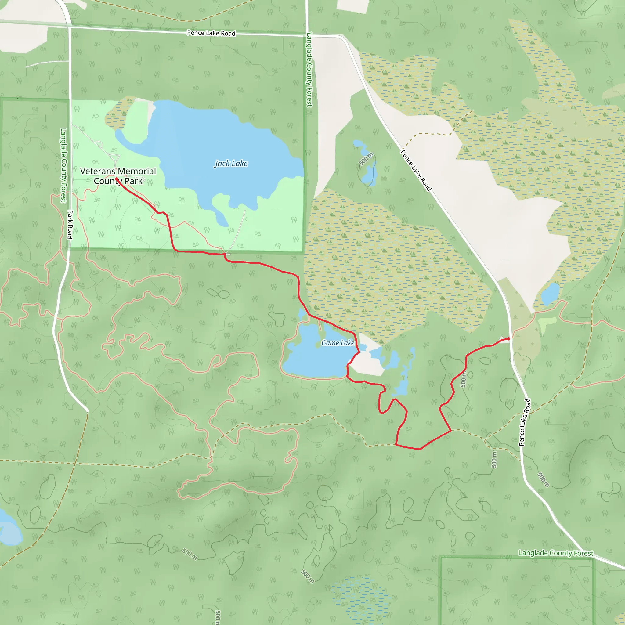 Game Lake and Veterans Memorial County Park via IAN mobile static map