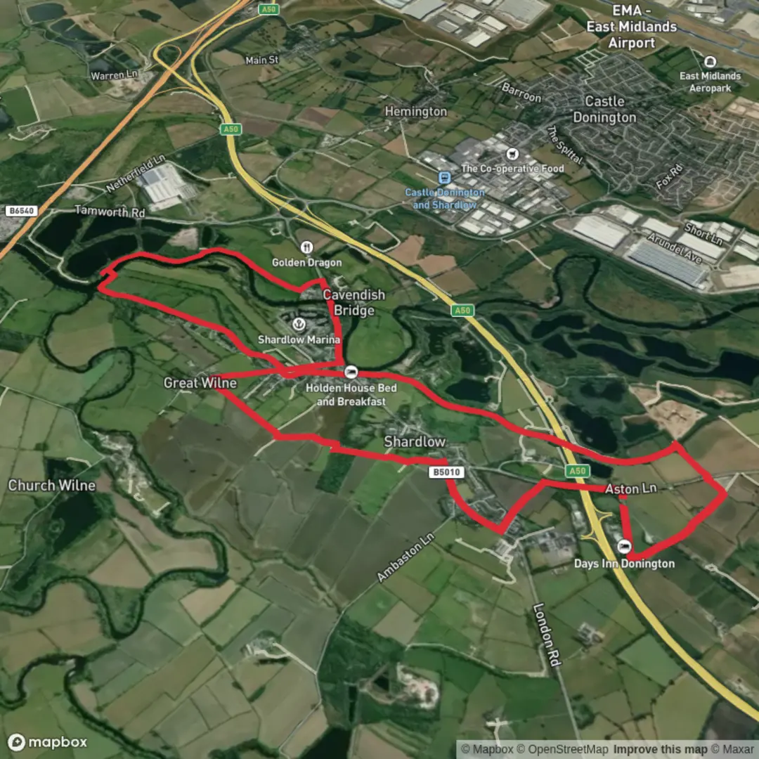 An image depicting the trail Aston Lane Loop and its surrounding area.
