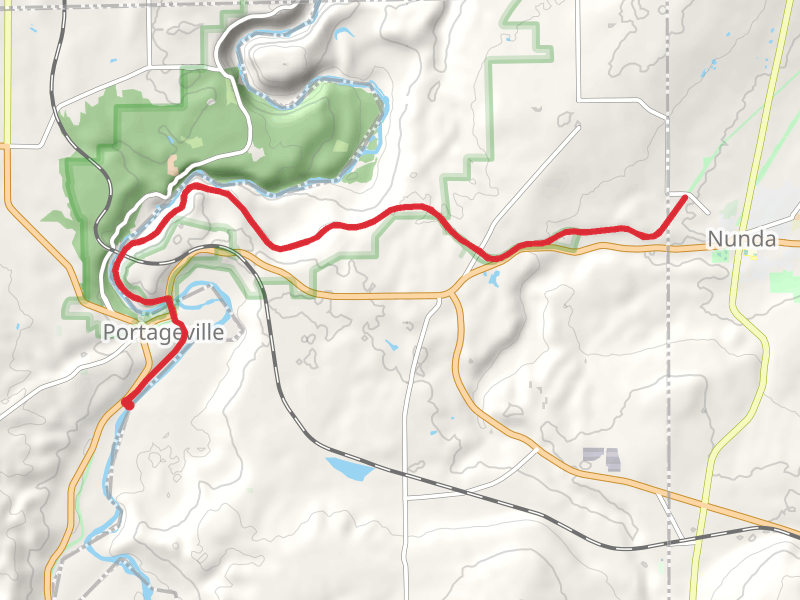 Genesee River and Upper Falls to Middle Falls