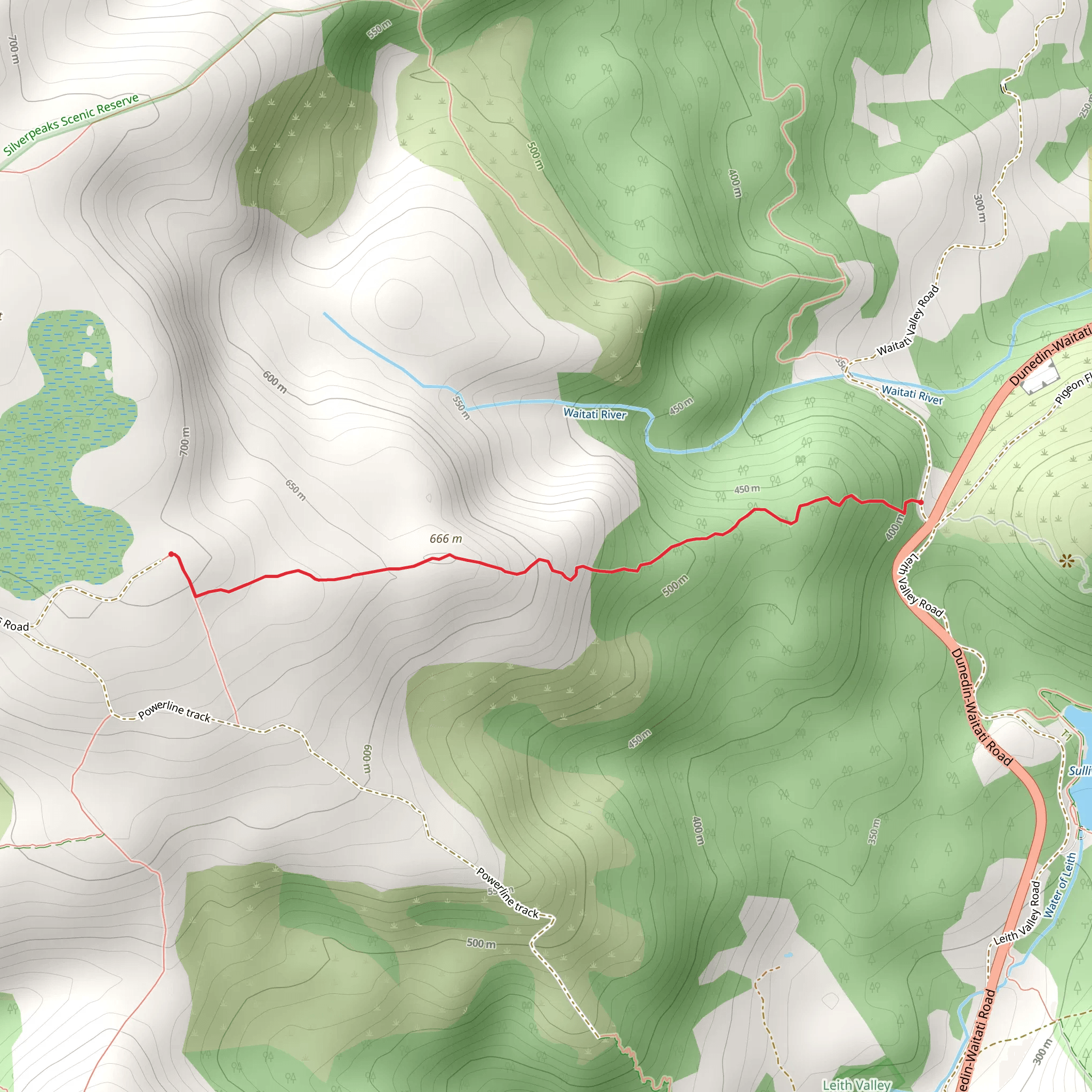 Leith Saddle Track mobile static map