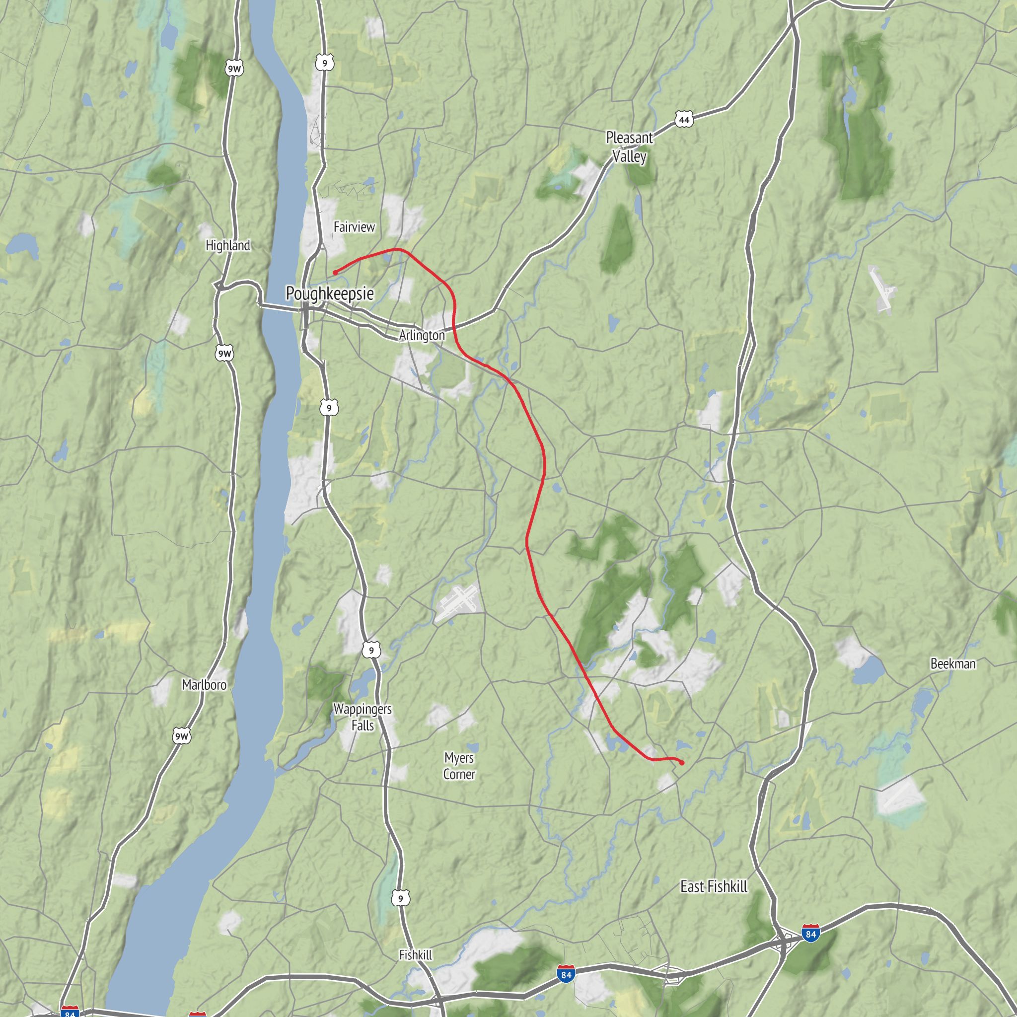 Dutchess Rail Trail mobile static map