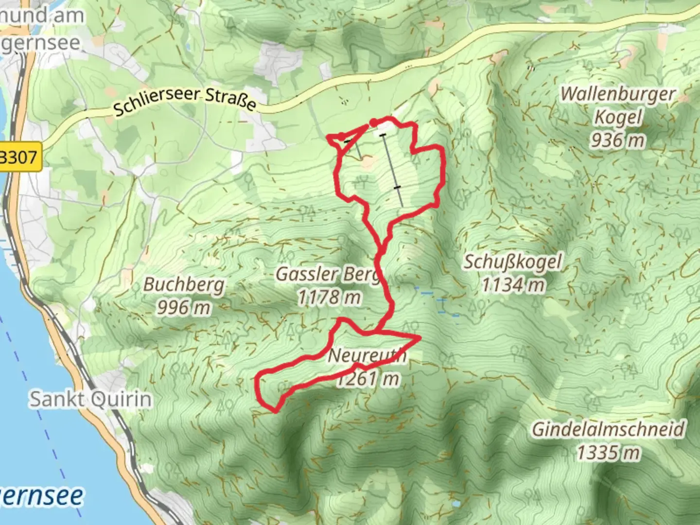 An image depicting the trail Reithgraben Loop and Sommerrodelbahn Loop and its surrounding area.