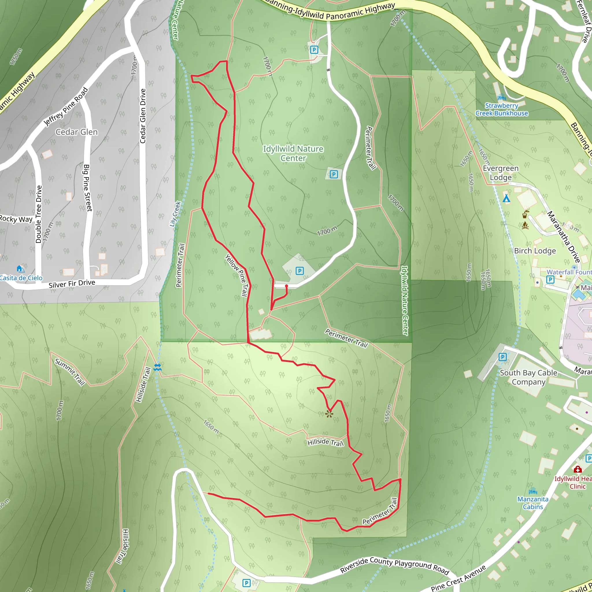 Yellow Pine Trail mobile static map