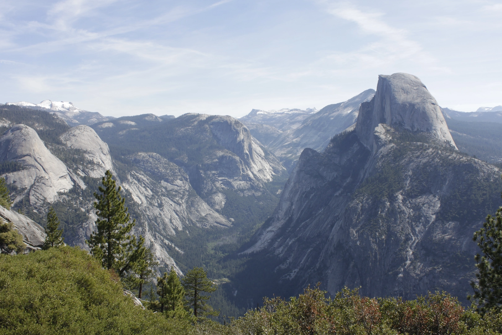 An image depicting the trail Moran Point via Four Mile and John Muir Trail and its surrounding area.