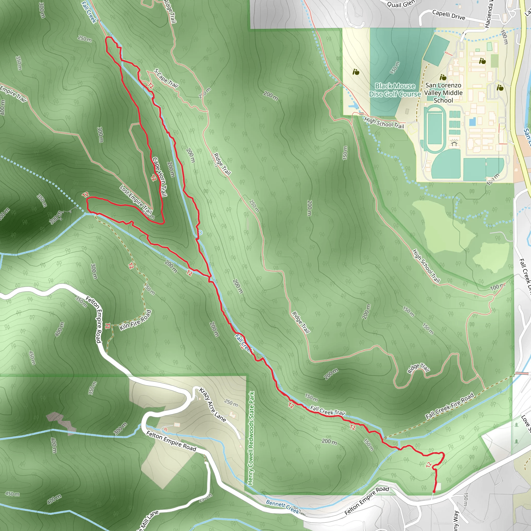 Fall Creek - Cape Horn Loop Trail mobile static map