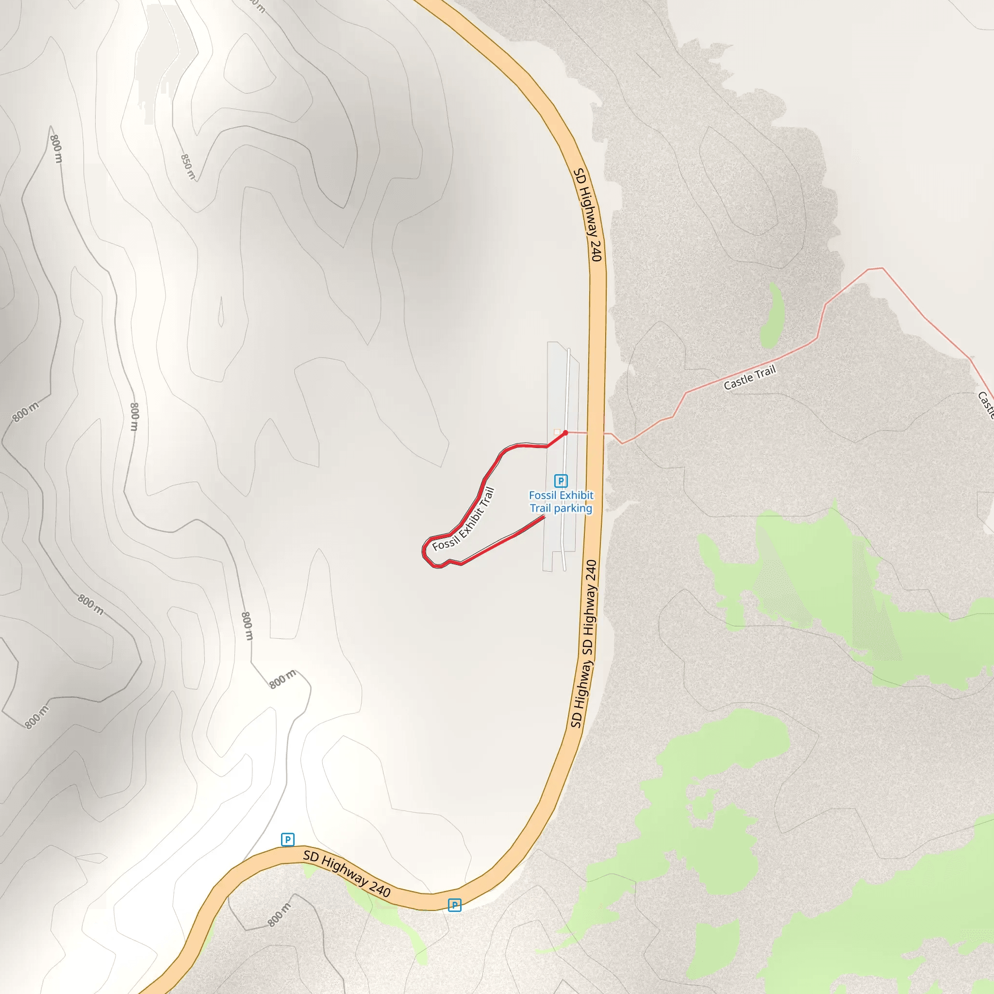 Fossil Exhibit Trail - Badlands Loop Road mobile static map