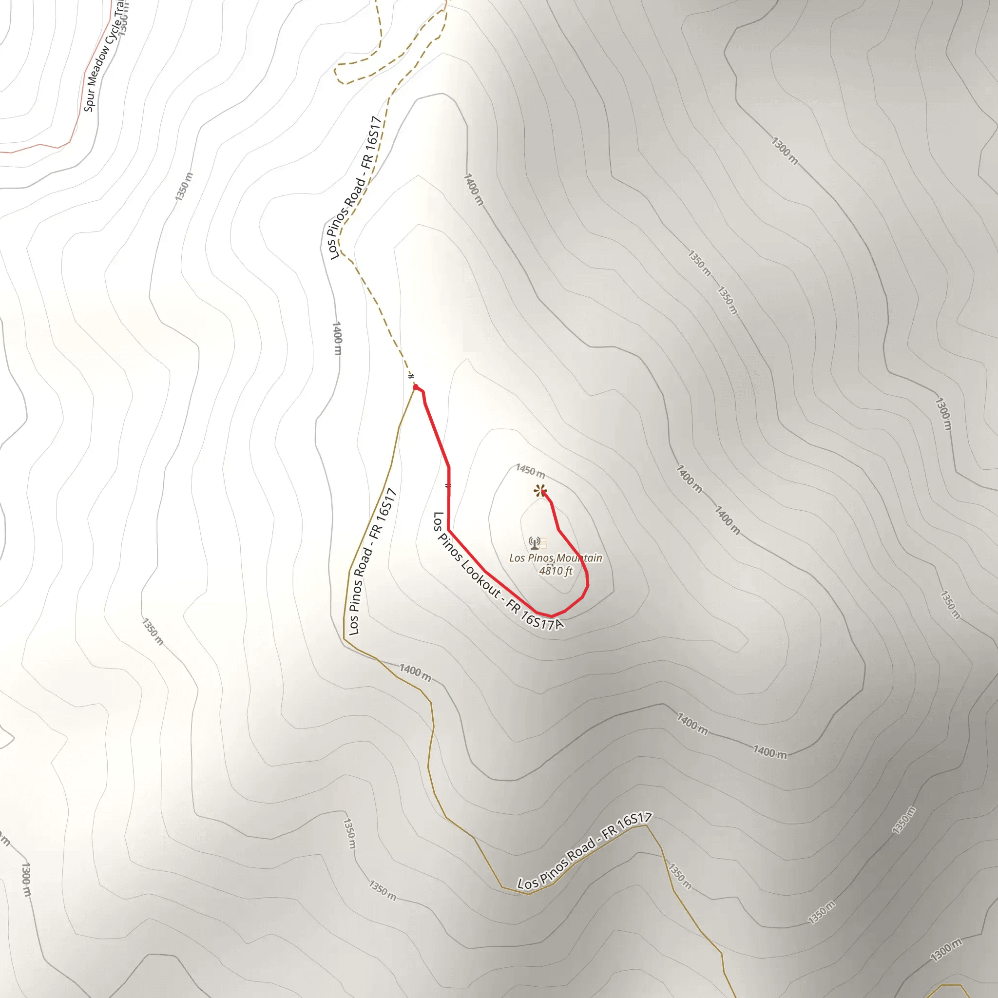 Los Pinos Mountain mobile static map