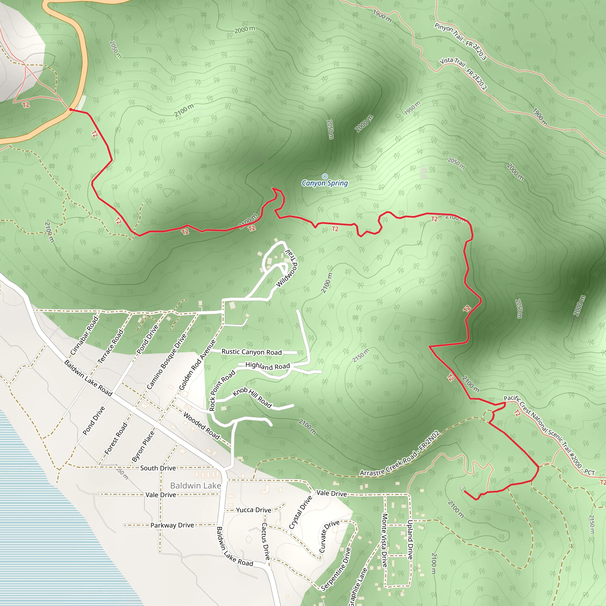 Pacific Crest National Scenic Trail from North Shore Drive mobile static map
